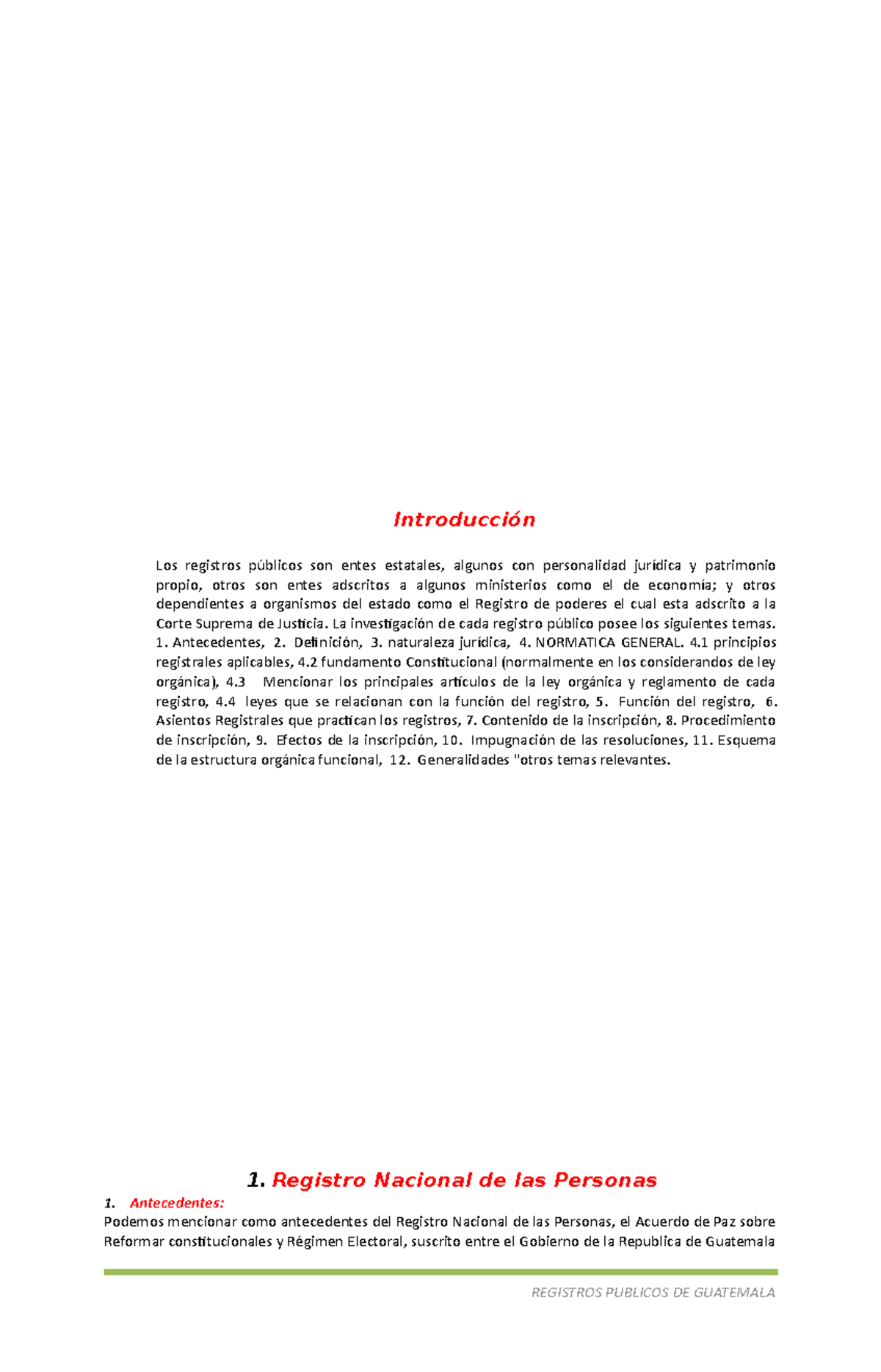 Análisis de los Registros Públicos en Guatemala: Aspectos Claves y Funciones - Document Preview