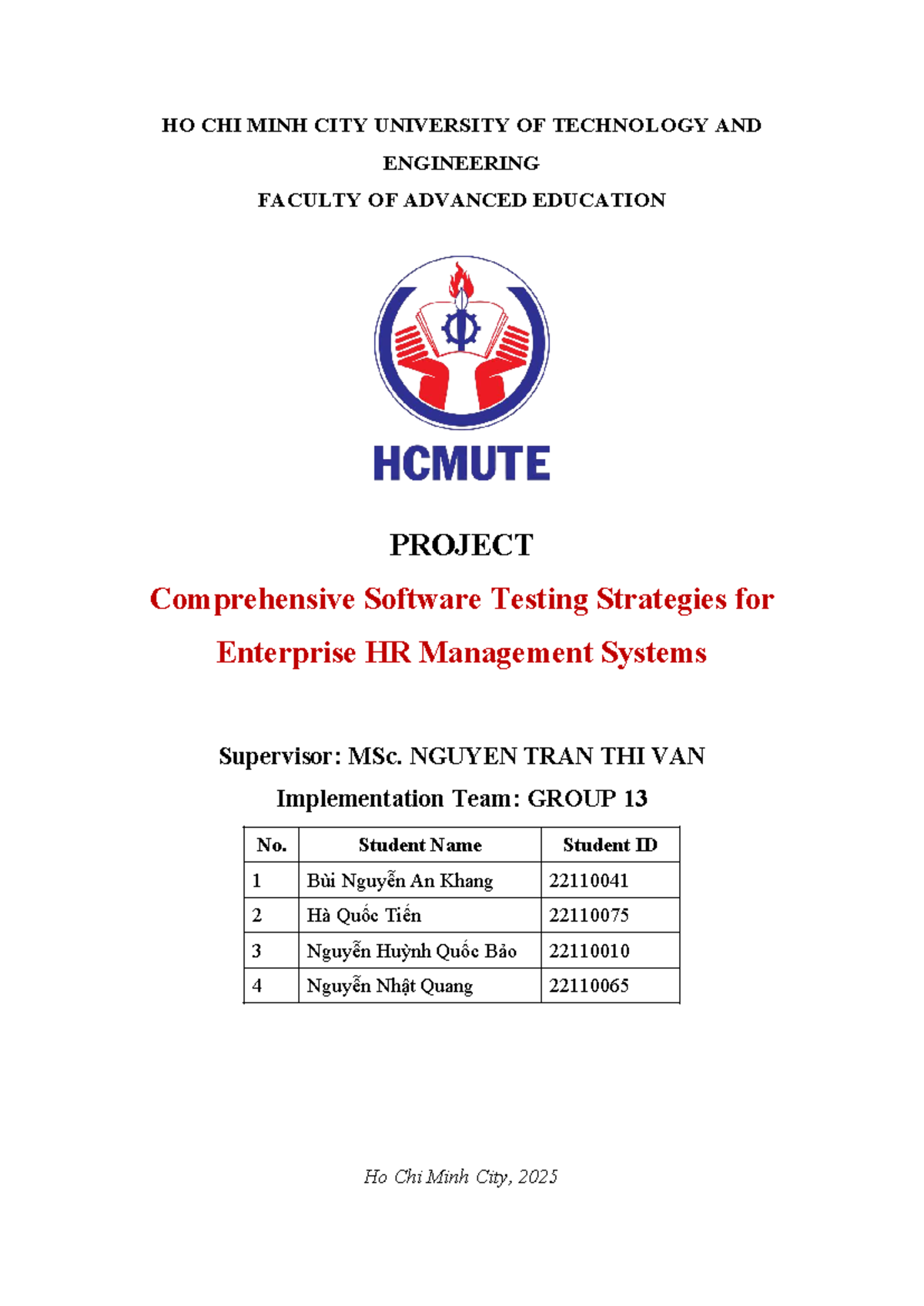 Comprehensive Software Testing Strategies for Enterprise HRMS (SW101 ...