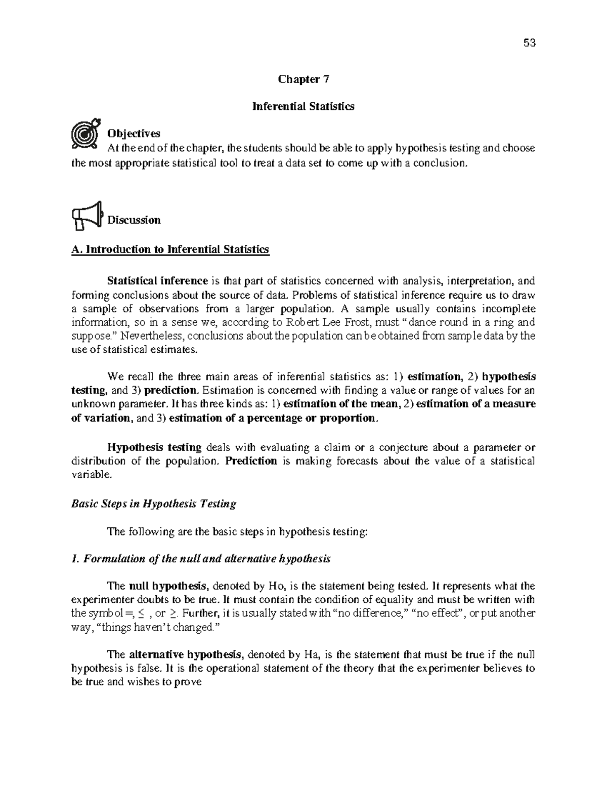 Pol-Sci-105 Chapter 7: Inferential Statistics and Hypothesis Testing ...