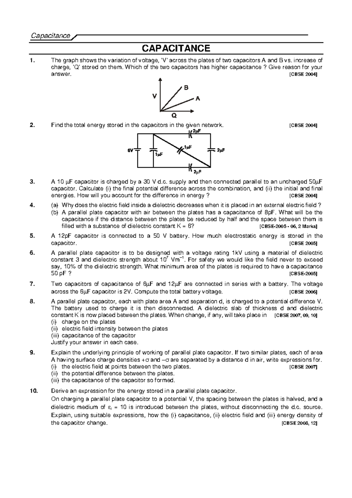 Capacitance Concepts and Calculations - CAPACITANCE 1 - Studocu