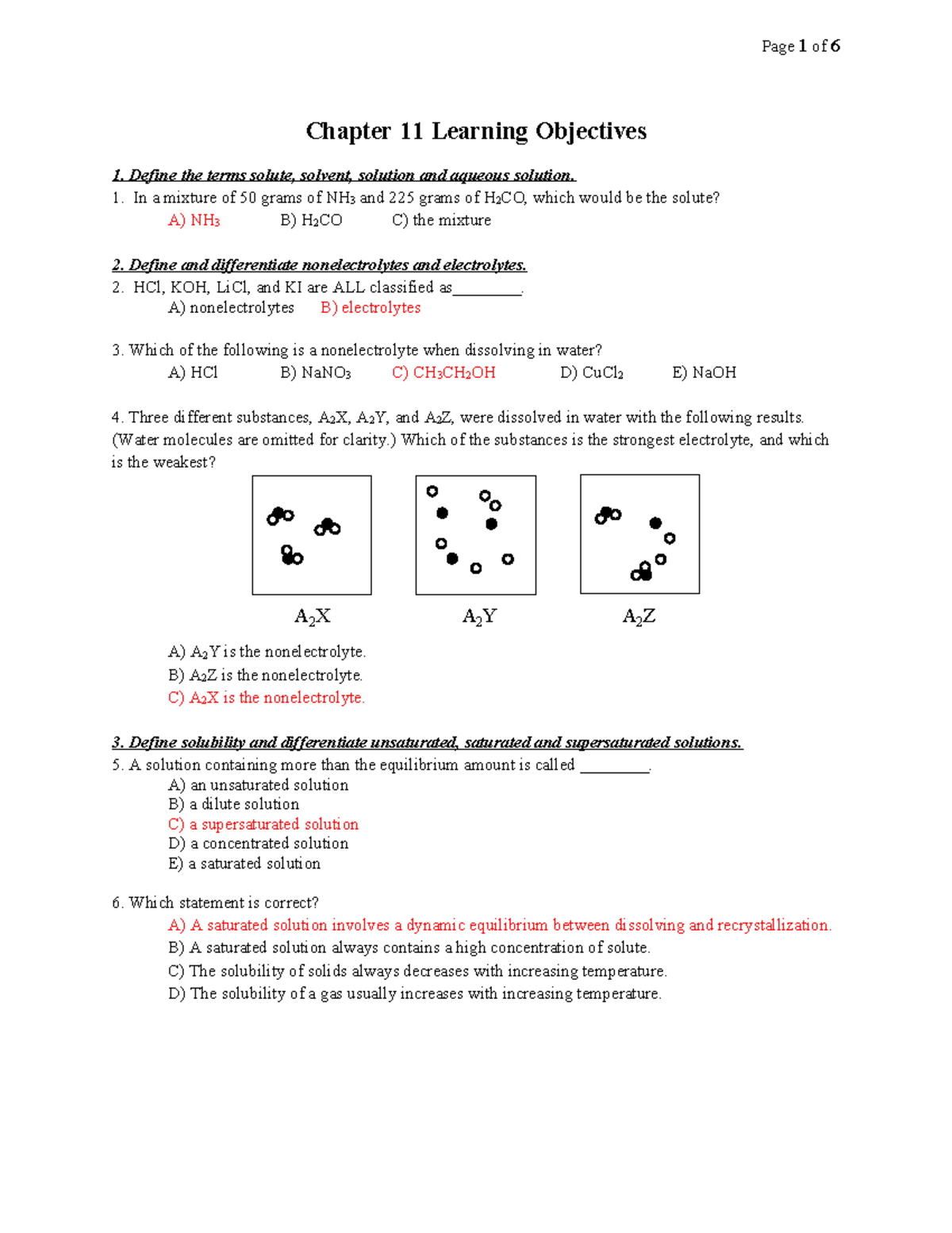 Chapter 11: Solutions, Electrolytes, and Colligative Properties (Chem ...
