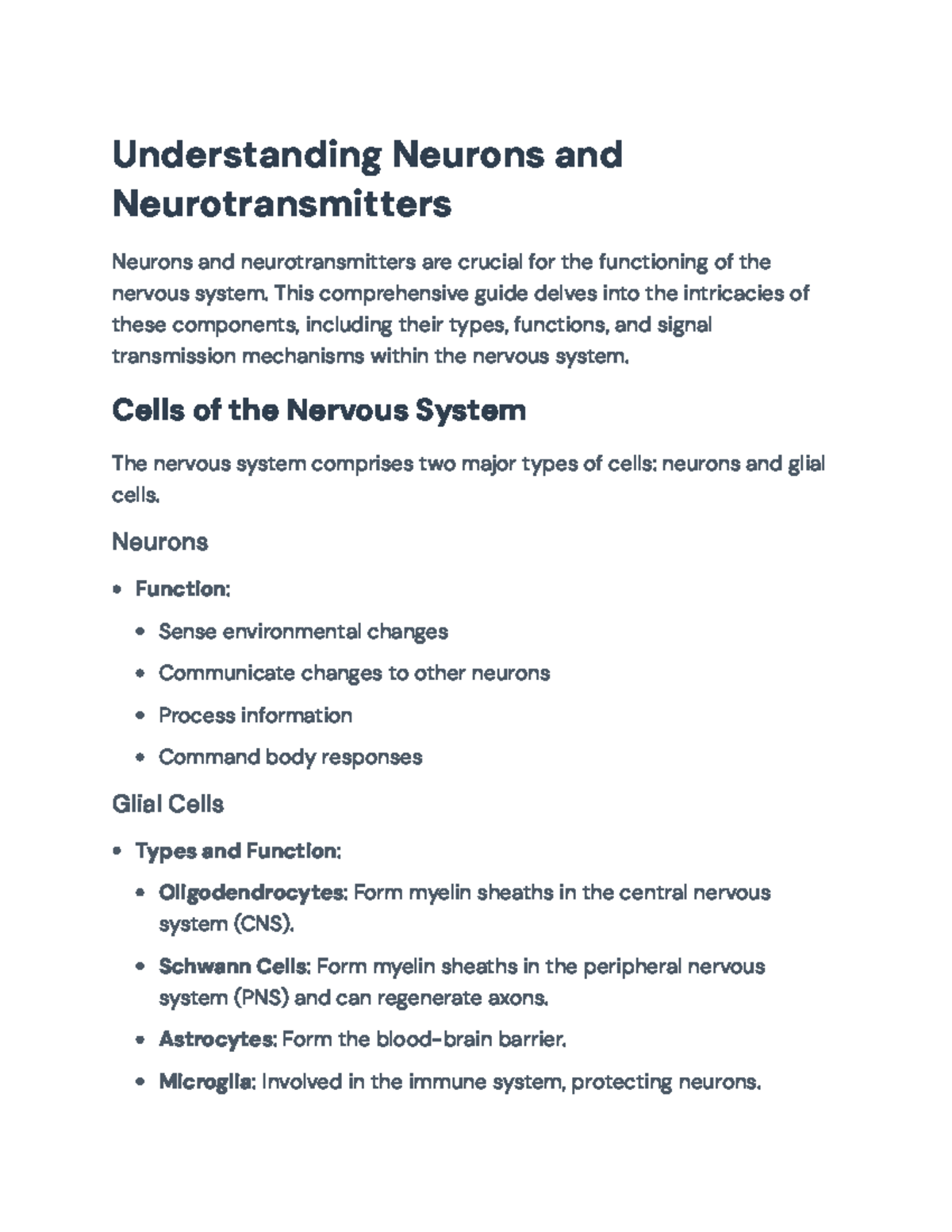 Understanding Neurons and Neurotransmitters in the Nervous System ...