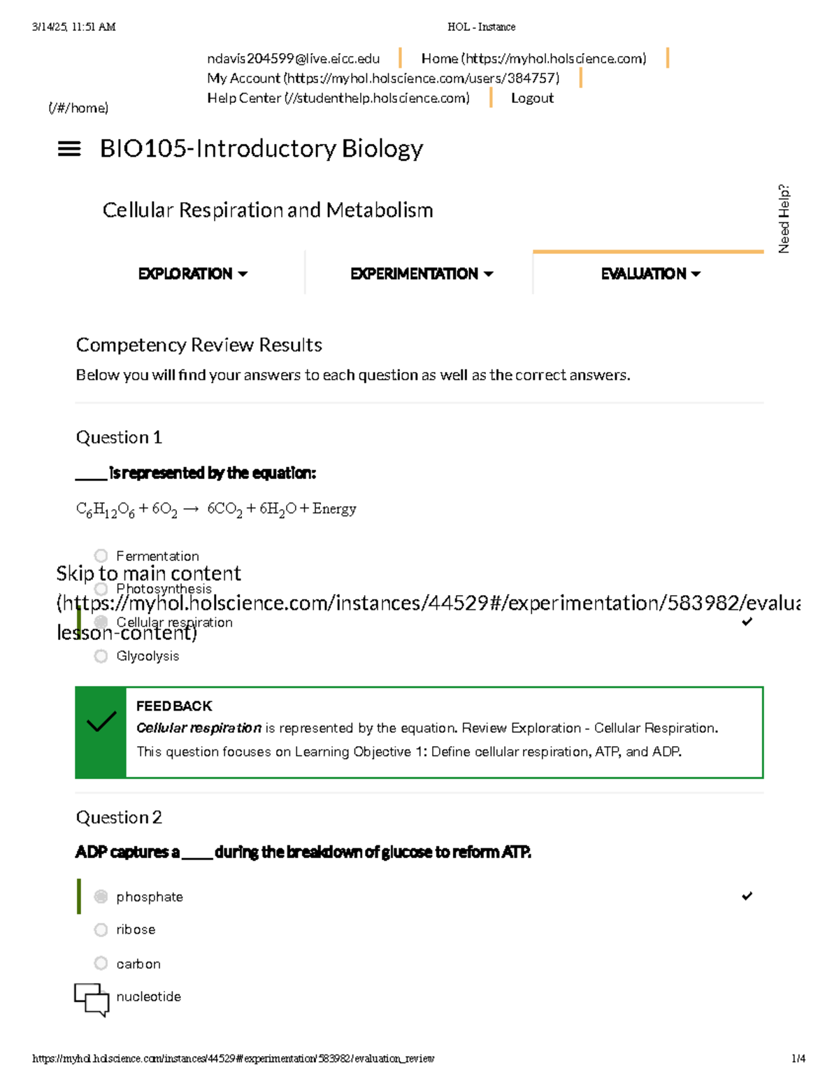 Biology 101: Cellular respiration and fermentation evaluation notes ...