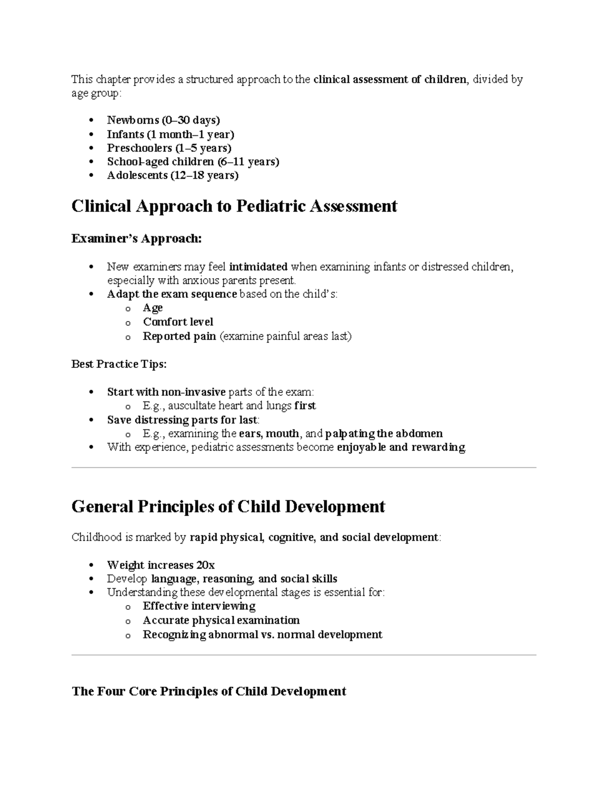 Pediatric Clinical Assessment Study Guide: Chapter 25 Overview - Studocu