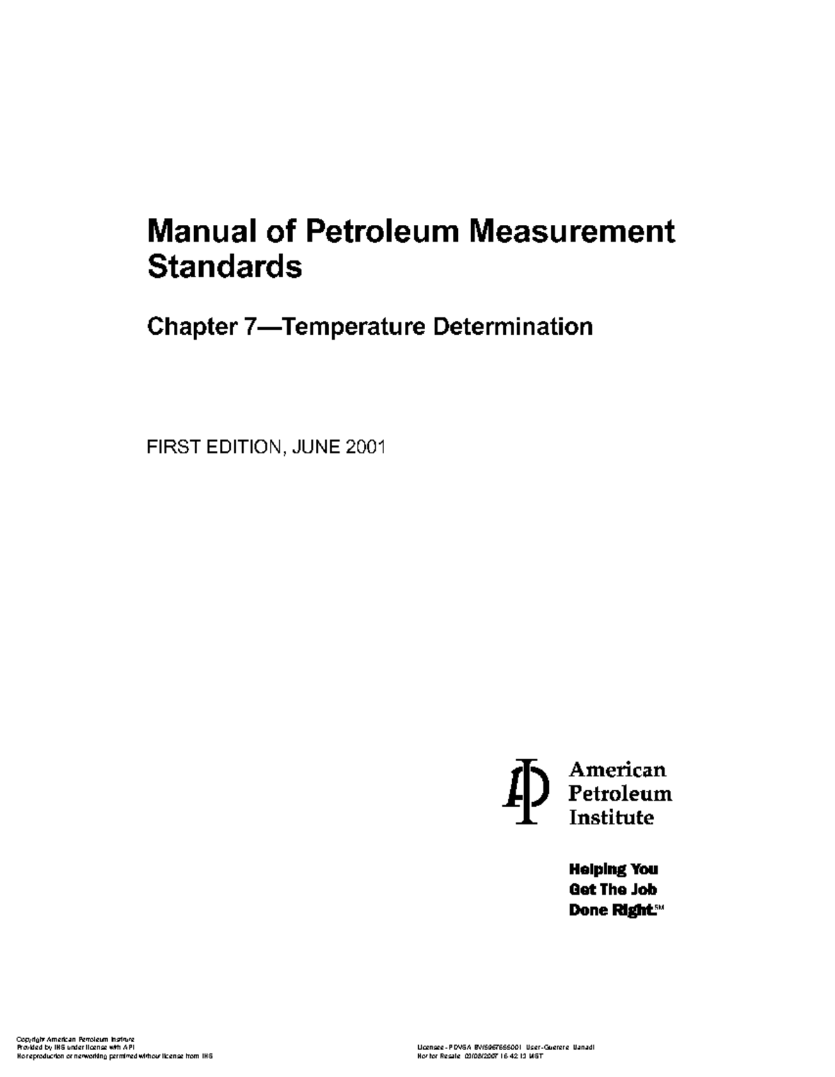 API-Chapter 7: Temperature Determination in Petroleum Measurement - Studocu