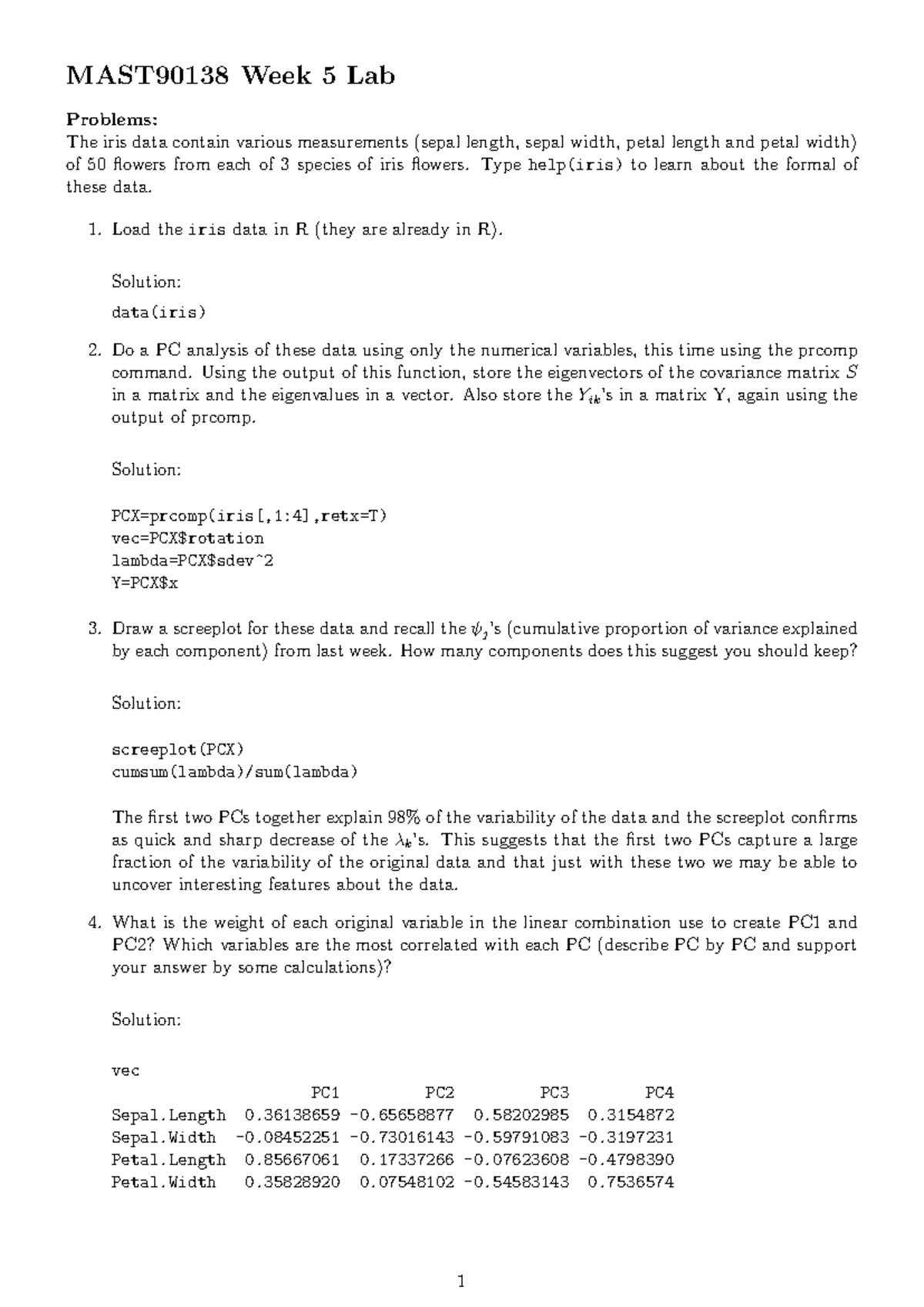 Lab Week 5 - lab week 5 - MAST90138 Week 5 Lab Problems: The iris data ...