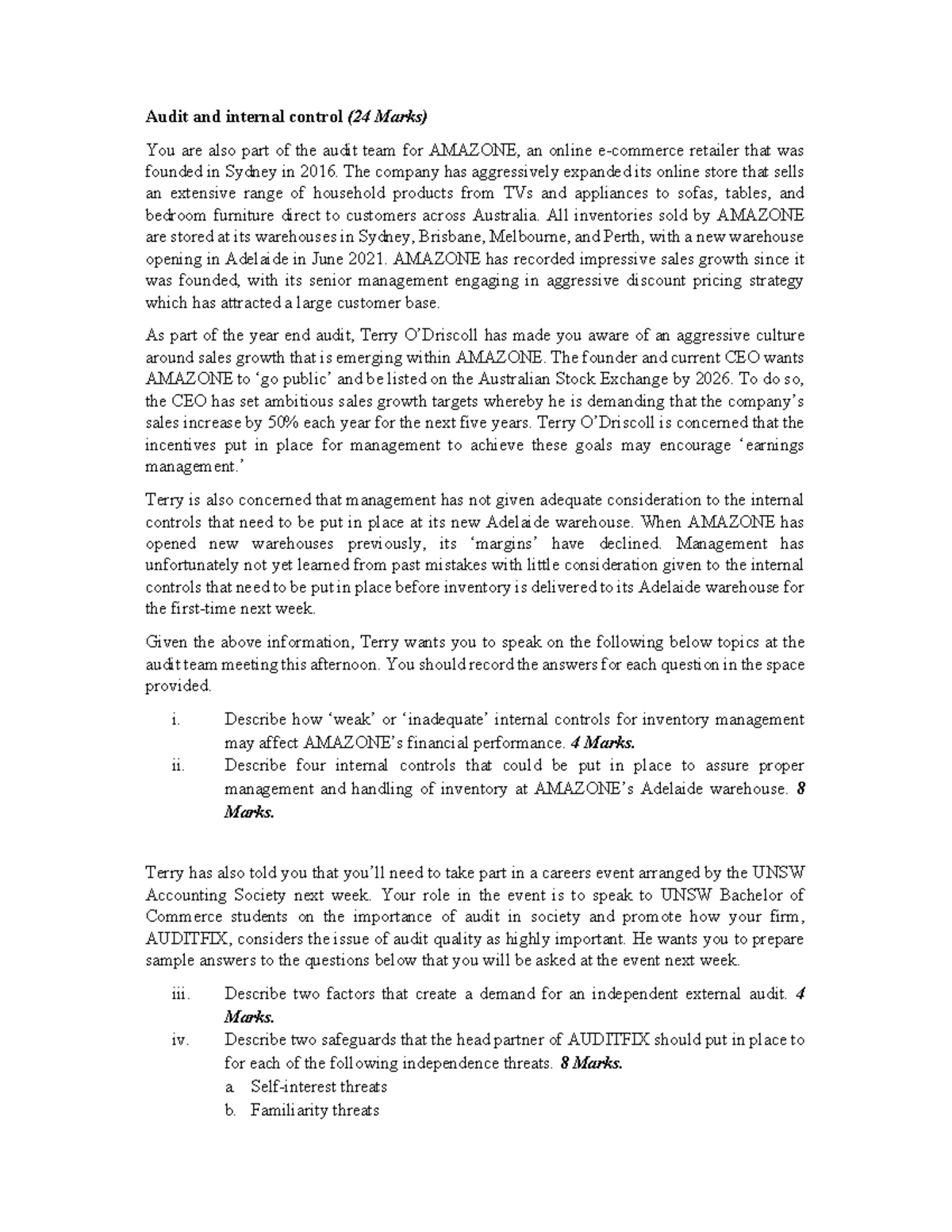 Week 5. Audit and Internal Control - Audit and internal control (24 ...