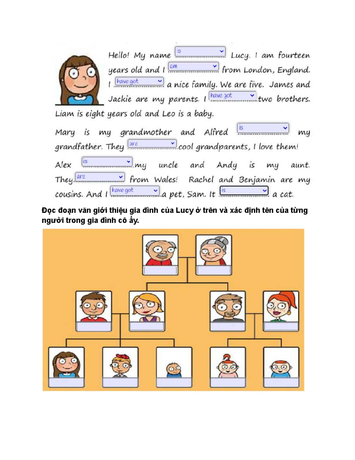 Family introduction - seeeeeeeeeeee - English - Đọc đoạn văn giới thiệu ...