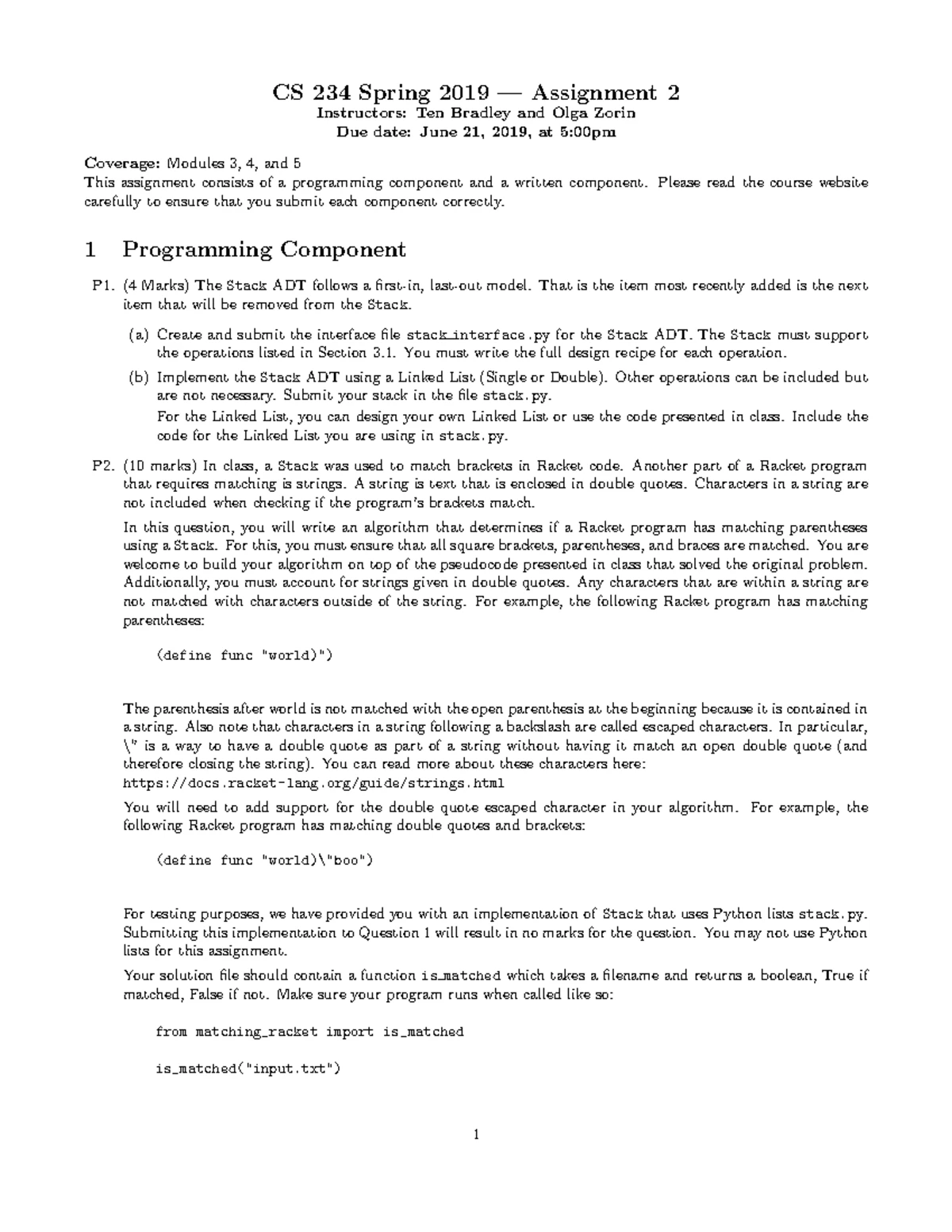 CS 234: Assignment 2 Solutions and Programming Concepts Analysis - Studocu