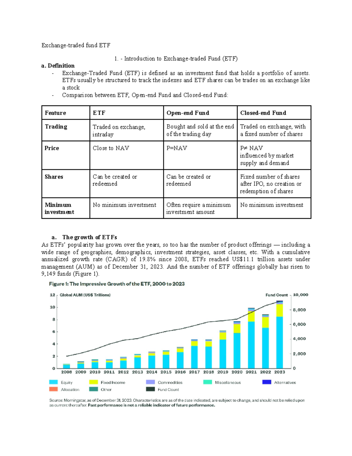 Group 2 - ETF Analysis: Overview, Mechanics & Market Trends - Studocu