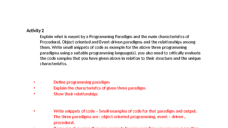 Programming Paradigms: Characteristics, Code Examples & Evaluation ...