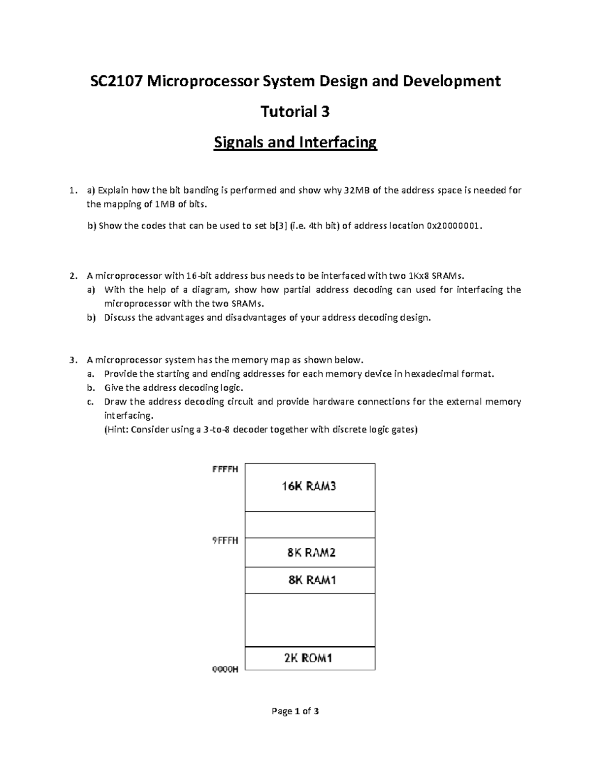 SC2107 Microprocessor System Design & Development Tutorial 3: Signals ...