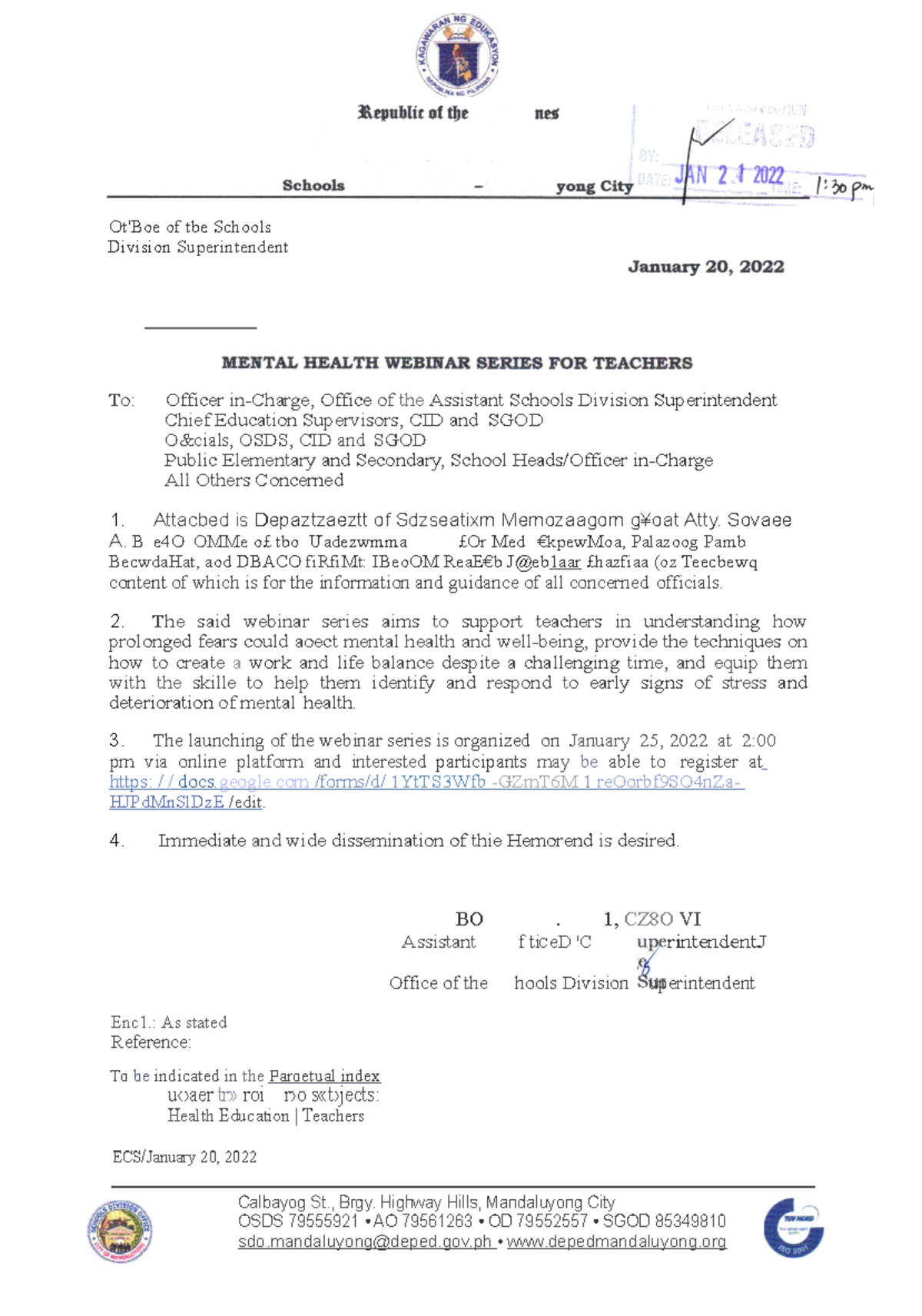 Mental Health Webinar Series for Teachers (DM 028, S. 2022) - Studocu
