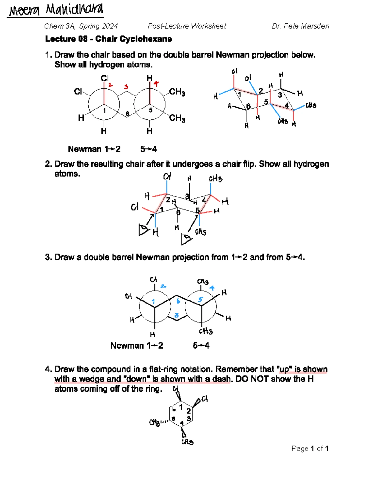 PLWS 11 - Chem 3A Spring 2024 Post-Lecture Worksheet Overview - Studocu