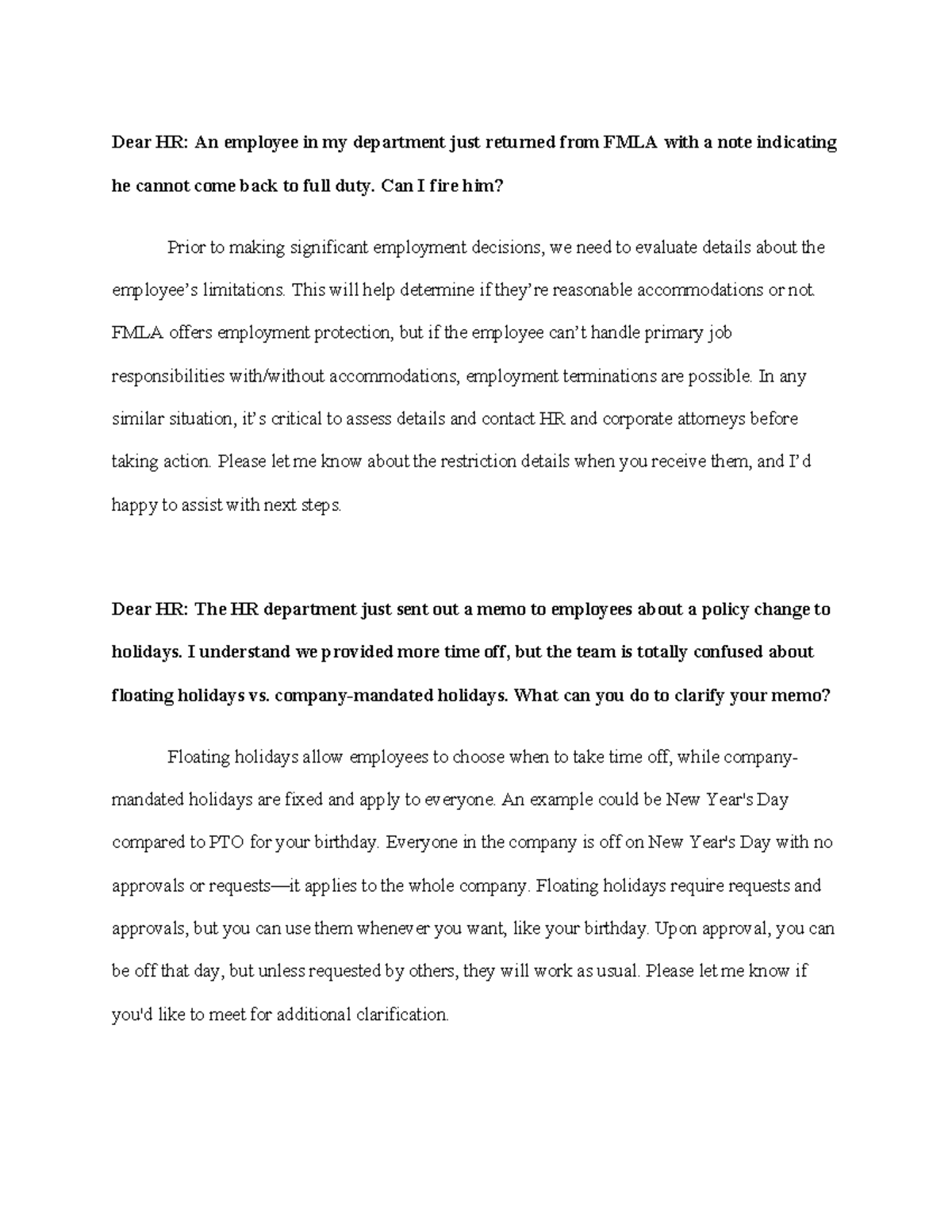 HR Inbox - Complete - Dear HR: An employee in my department just ...