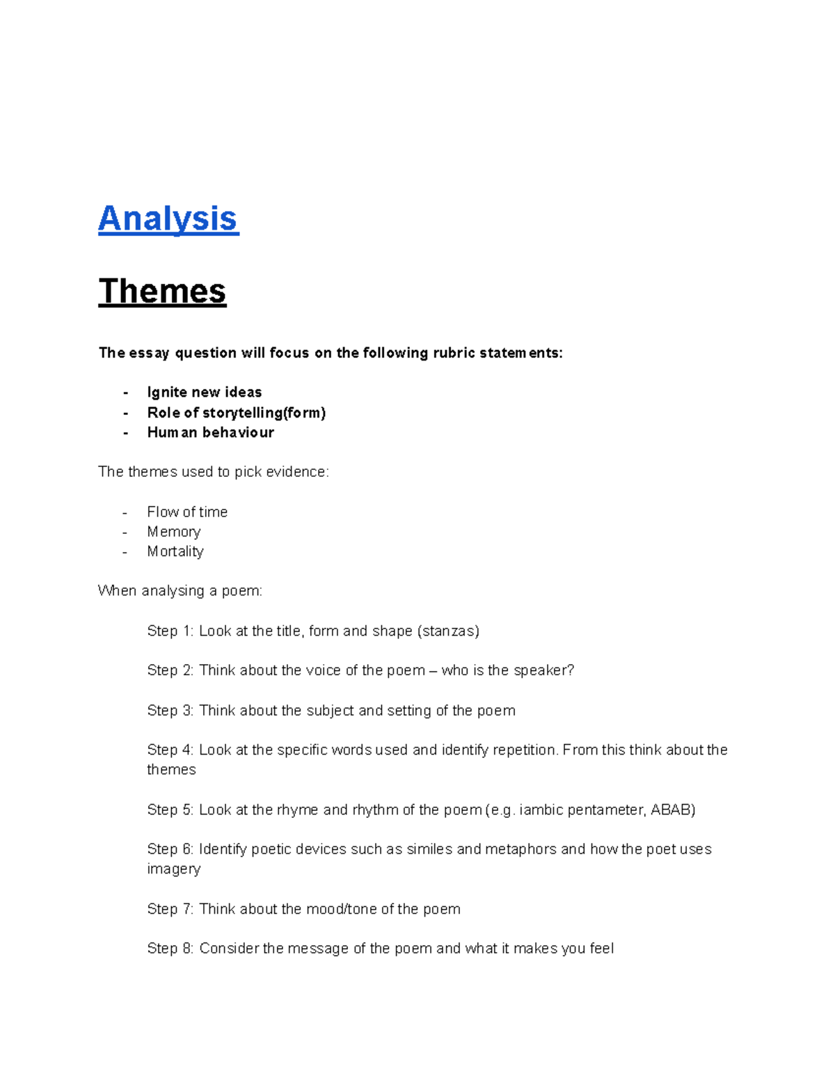 English Advanced - Essay Notes on Slessor's Poetry Analysis - Studocu