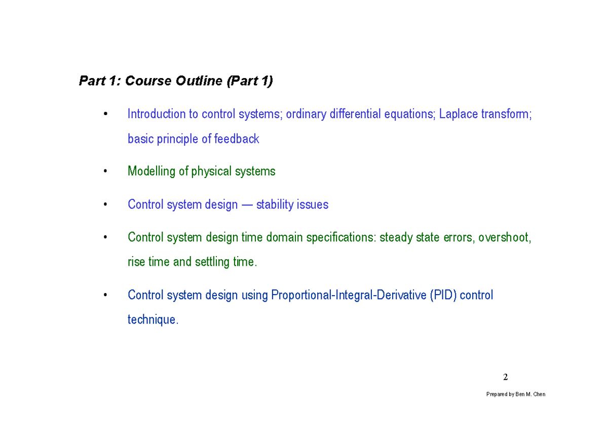 Control System Design and Analysis: SC02 Lecture Notes - Studocu