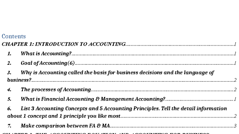 ACCT 101: Intro to Accounting Concepts & Principles Overview - Studocu