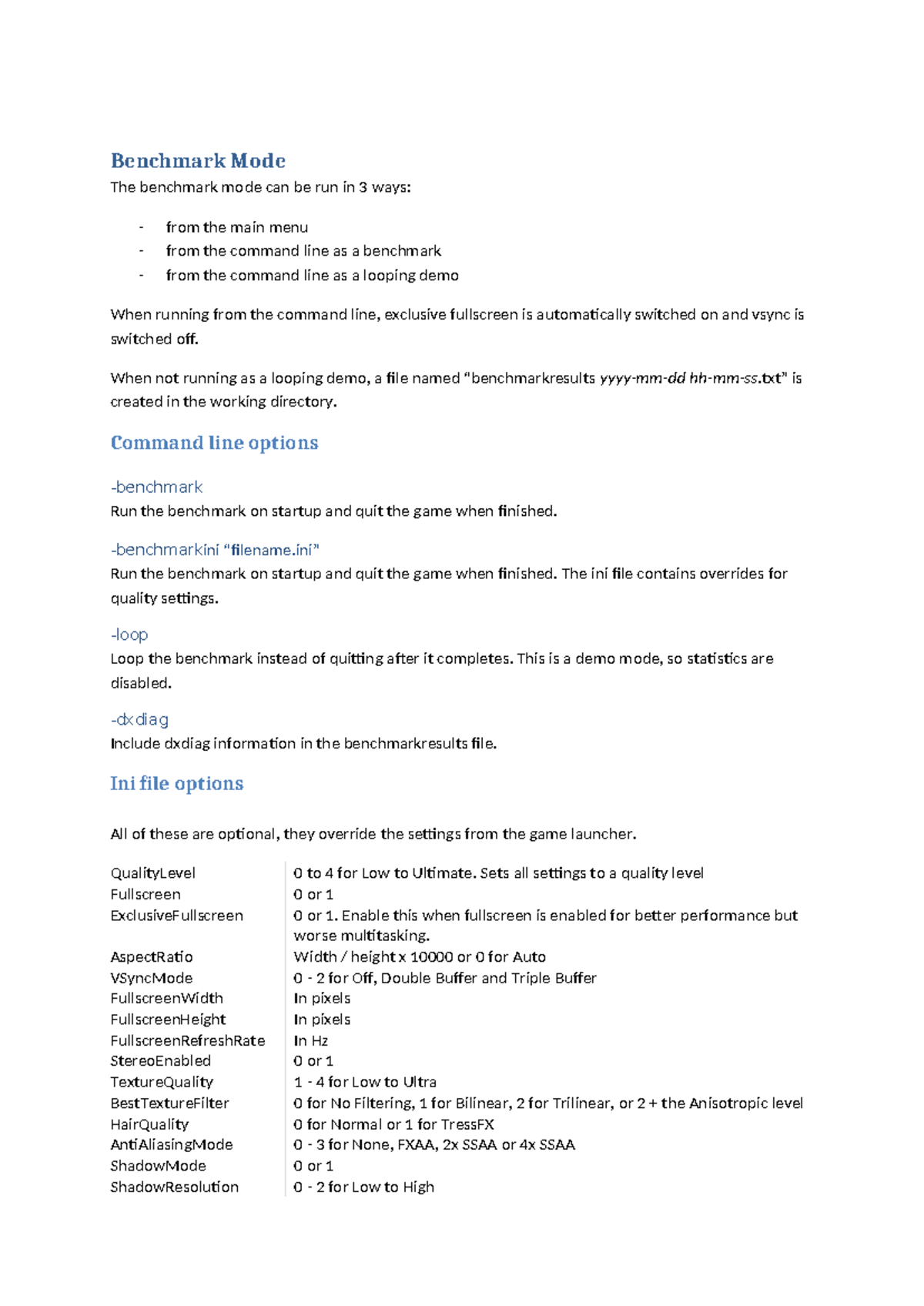 Benchmark Mode Overview and Command Line Options - Studocu