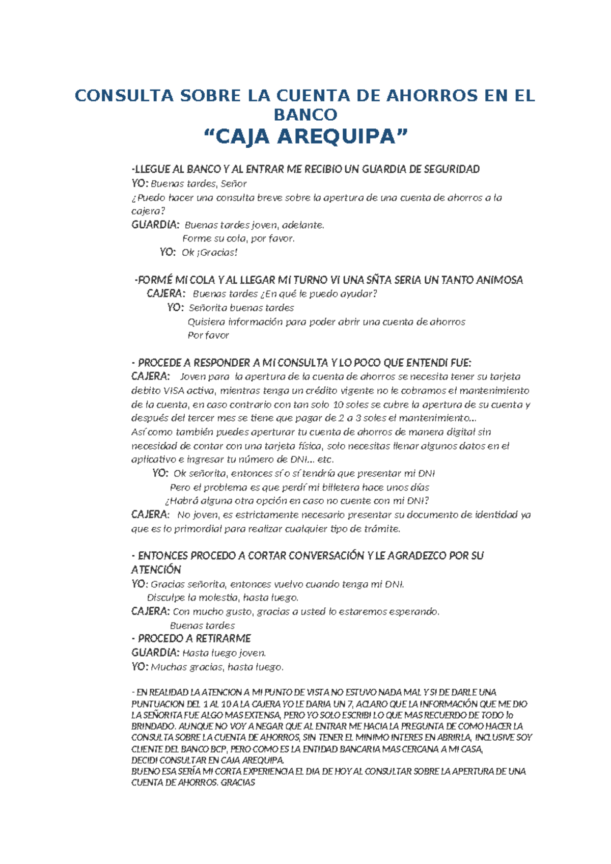 Consulta Sobre LA Cuenta DE Ahorros EN EL Banco - CONSULTA SOBRE LA ...