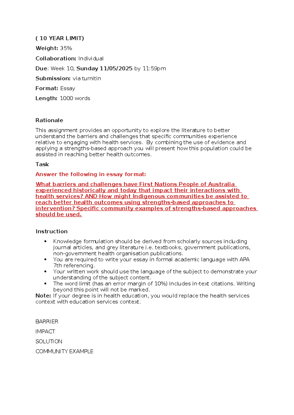 (10 YEAR LIMIT) Essay: Barriers to Health Services for First Nations ...