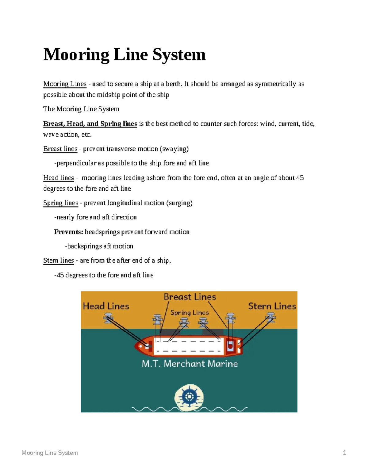 Mooring Line Systems (Marine Engineering) - Essential Techniques ...