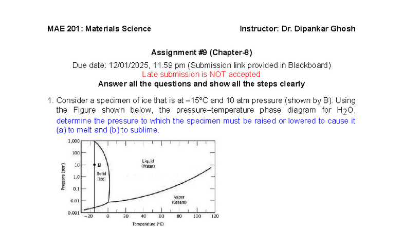 MAE 201: Materials Science Assignment #9 - Phase Diagrams & Alloys ...