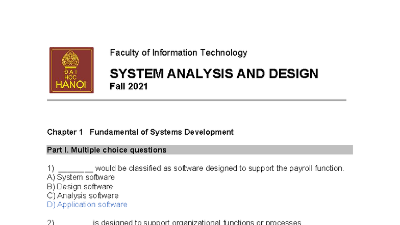 CH01 Tutorial student - my tut 1 work in SAD - Faculty of Information ...