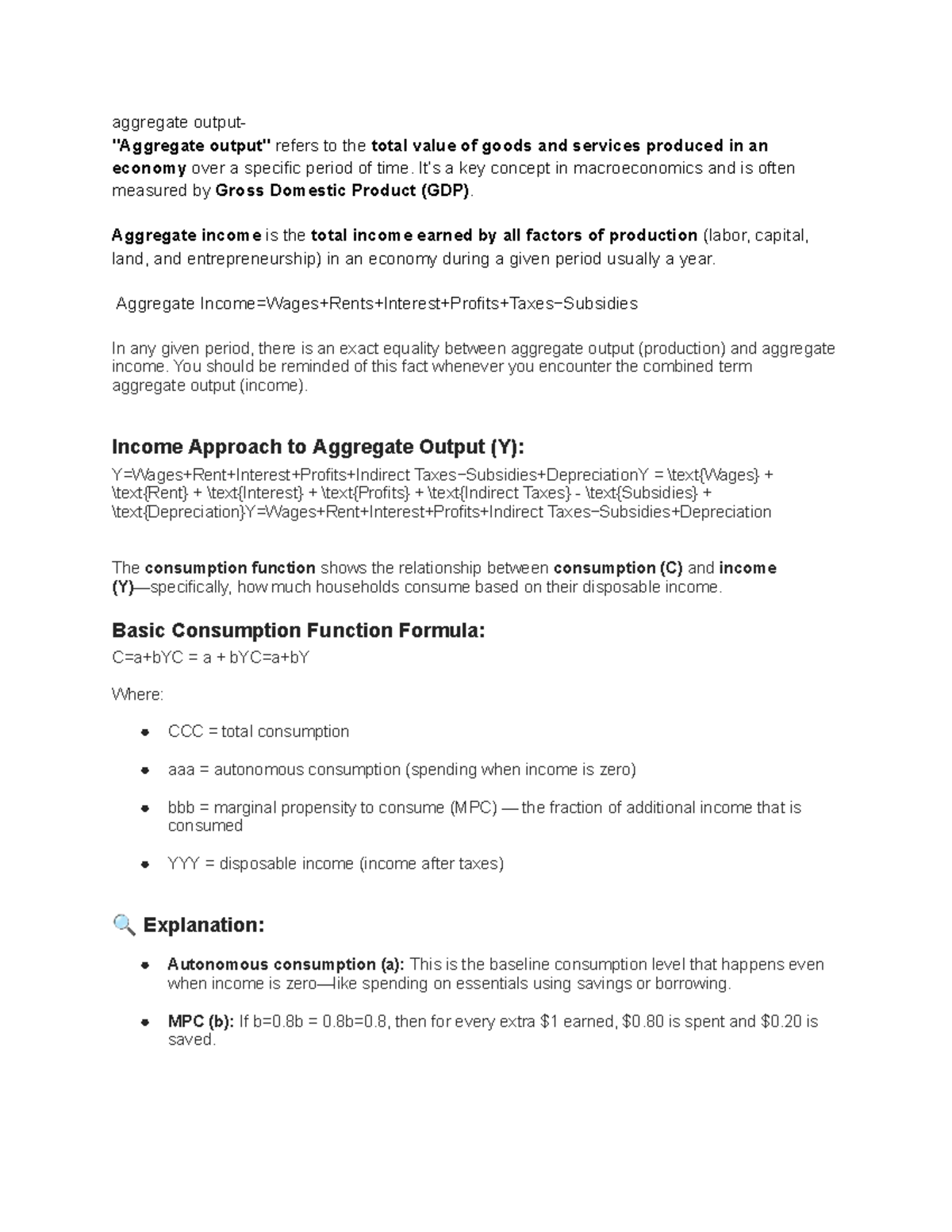 Chapter 8 - Aggregate Output and Income in Macroeconomics - Studocu