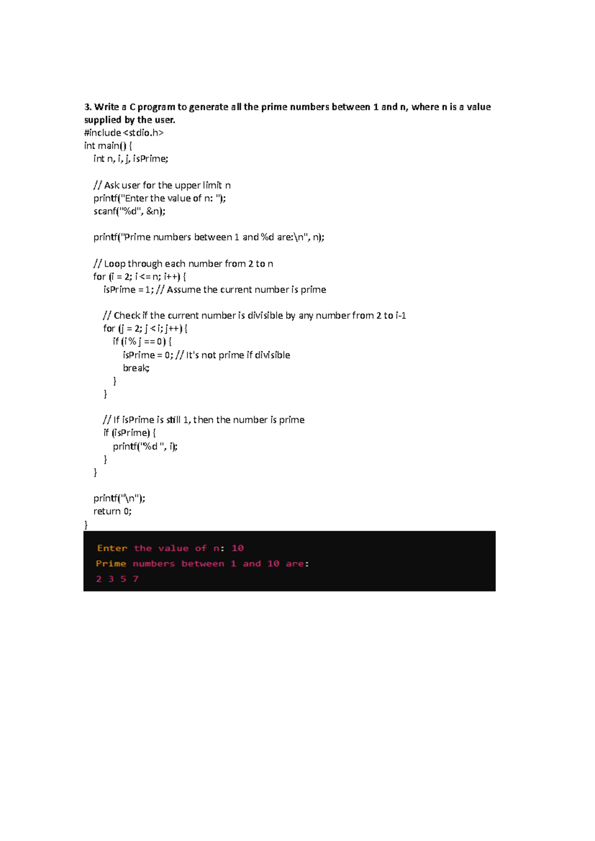 C 2 - CPDS Lab - Write a C program to generate all the prime numbers ...