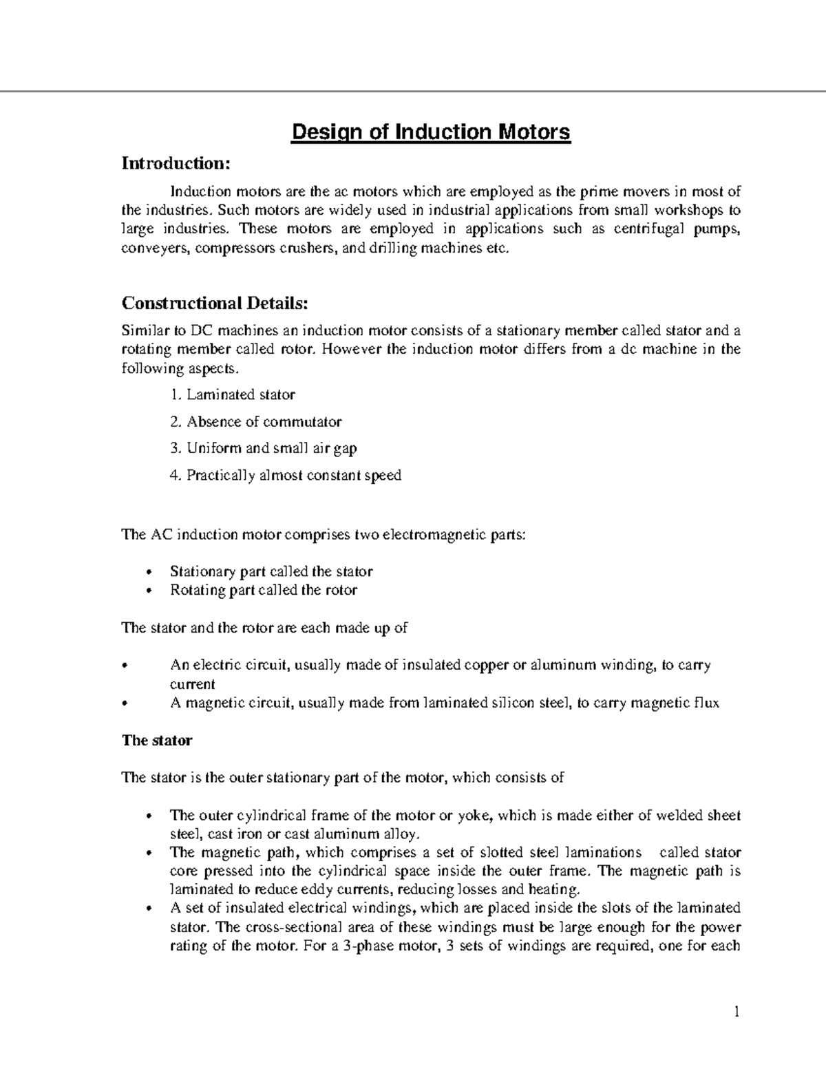 Electrical Machine Design Unit6VH - Design of Induction Motors ...