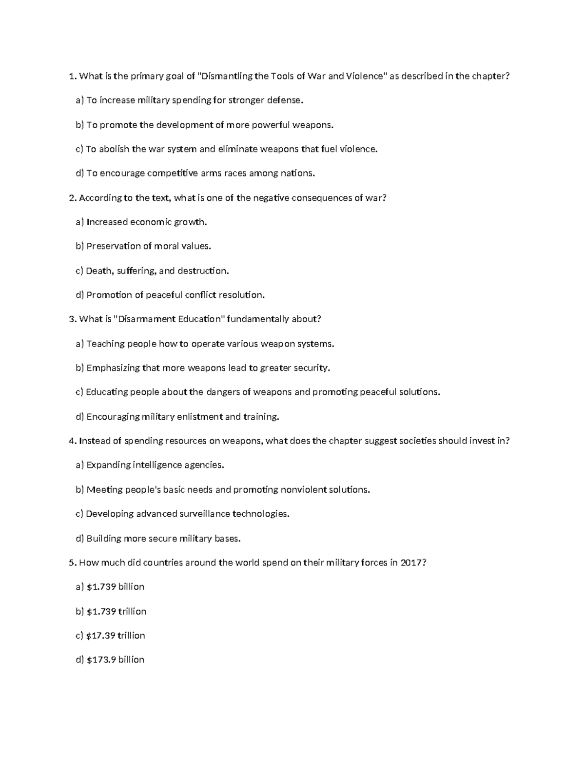 FPE101 Final Exam: Understanding War, Peace, and Conflict Resolution ...