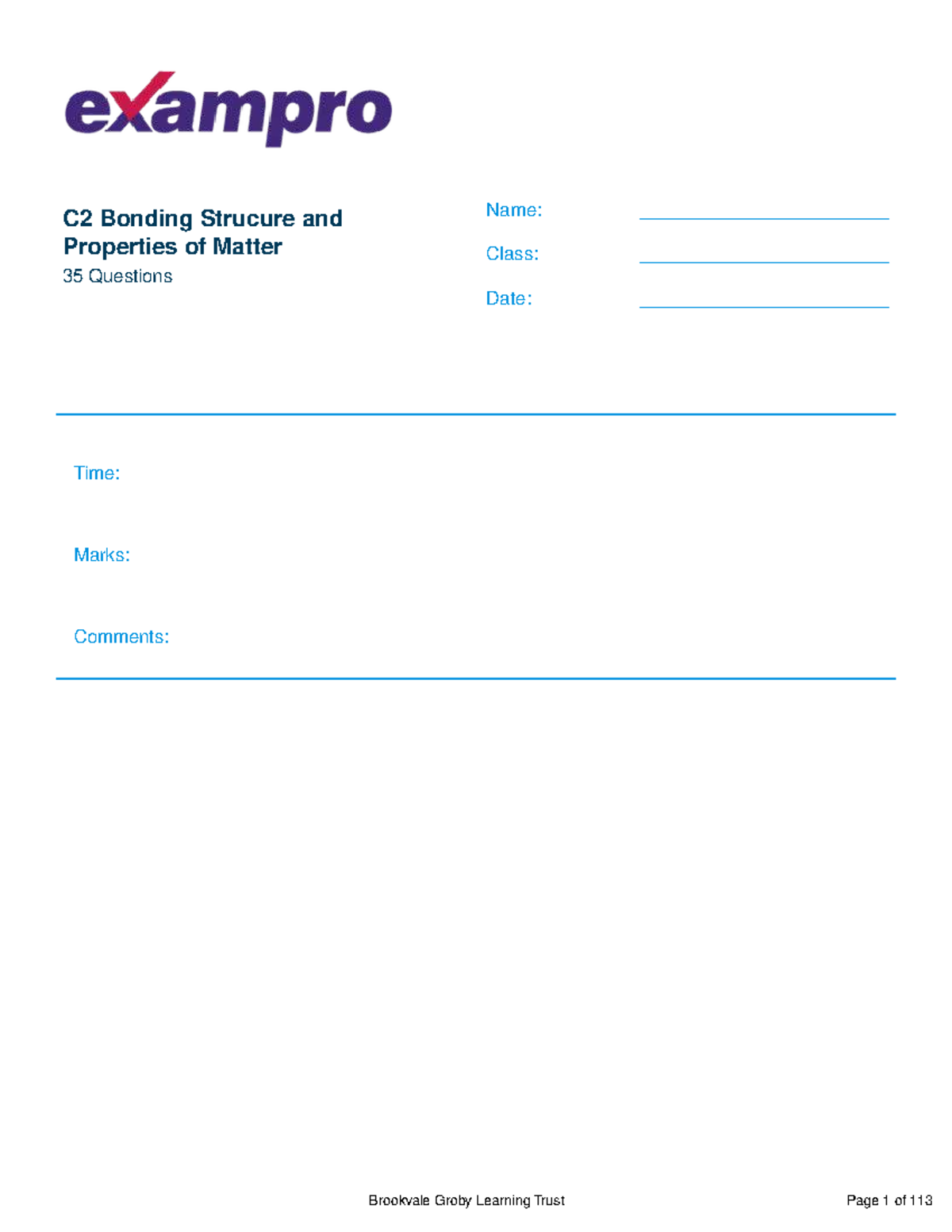 C2 Final Exam: Bonding Structure and Properties of Matter - Studocu