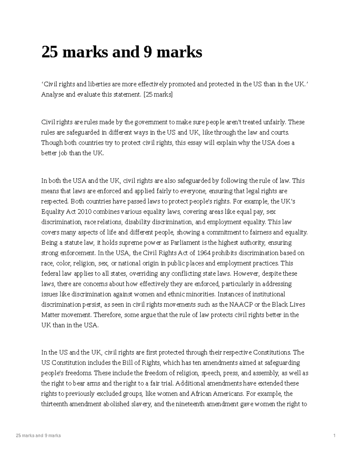 US Bill of Rights: Protection of Civil Rights and Liberties Explored ...