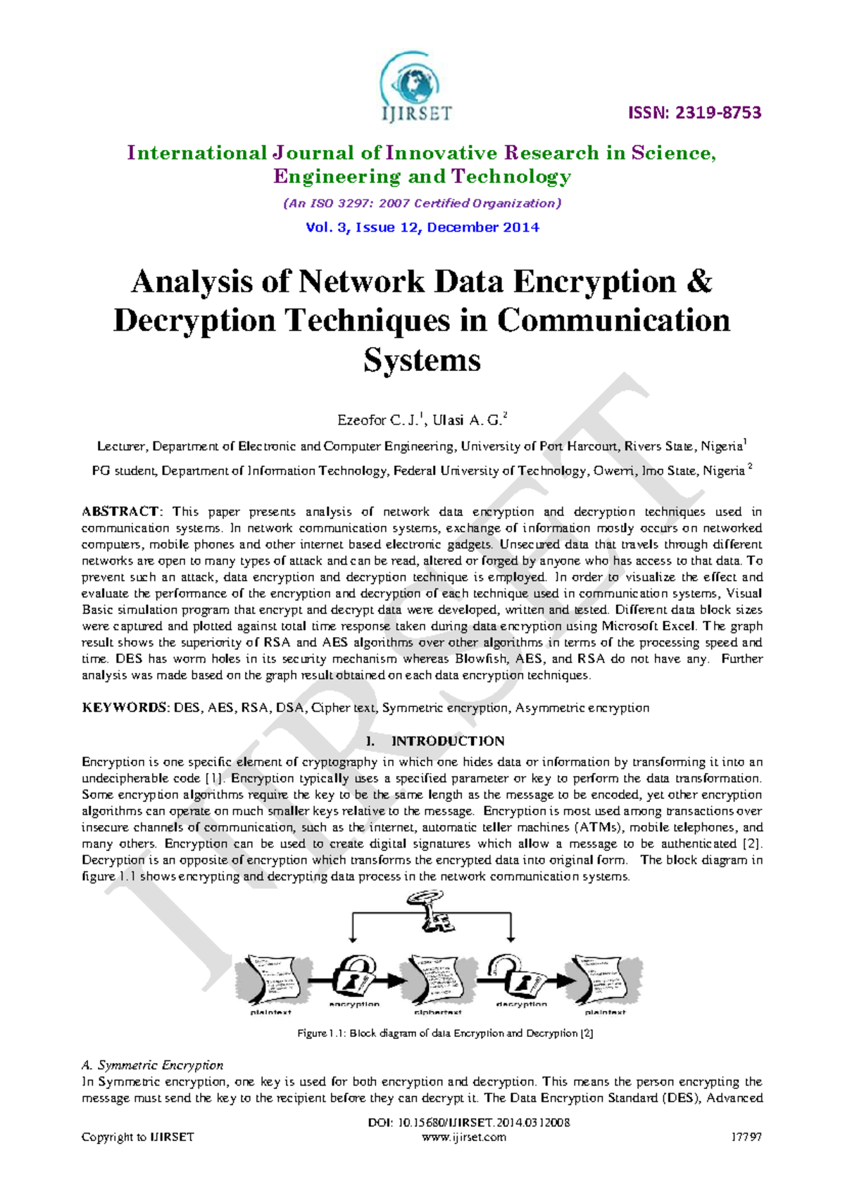 Analysis of Network Data Encryption Techniques in Communication Systems ...