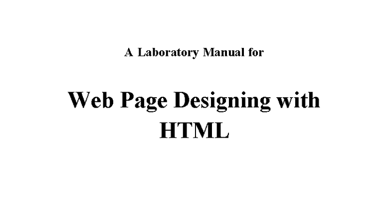 Laboratory Manual for Web Page Designing with HTML (22014) - Studocu