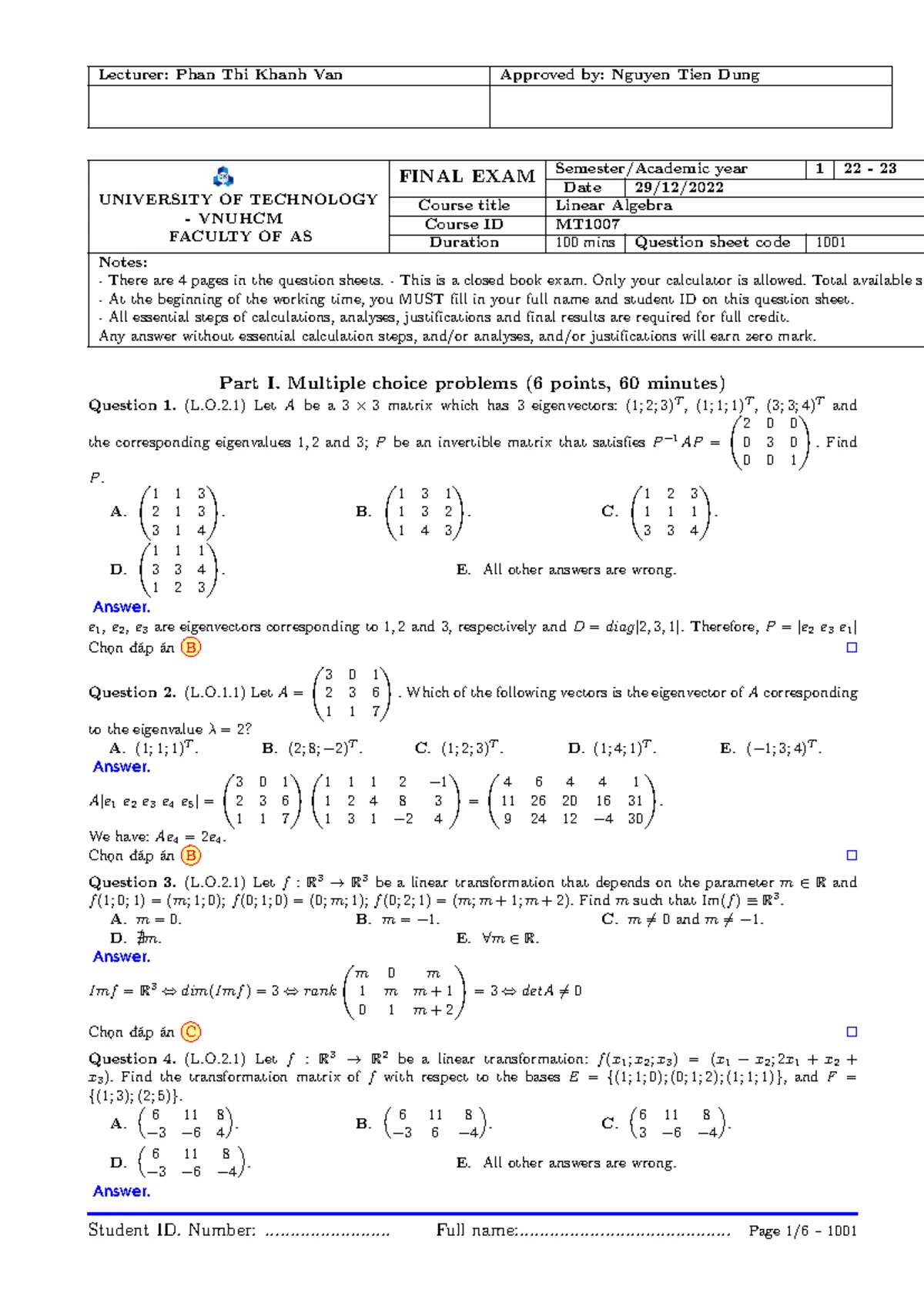 Calculus II Final Exam Solutions - 123457 - Studocu