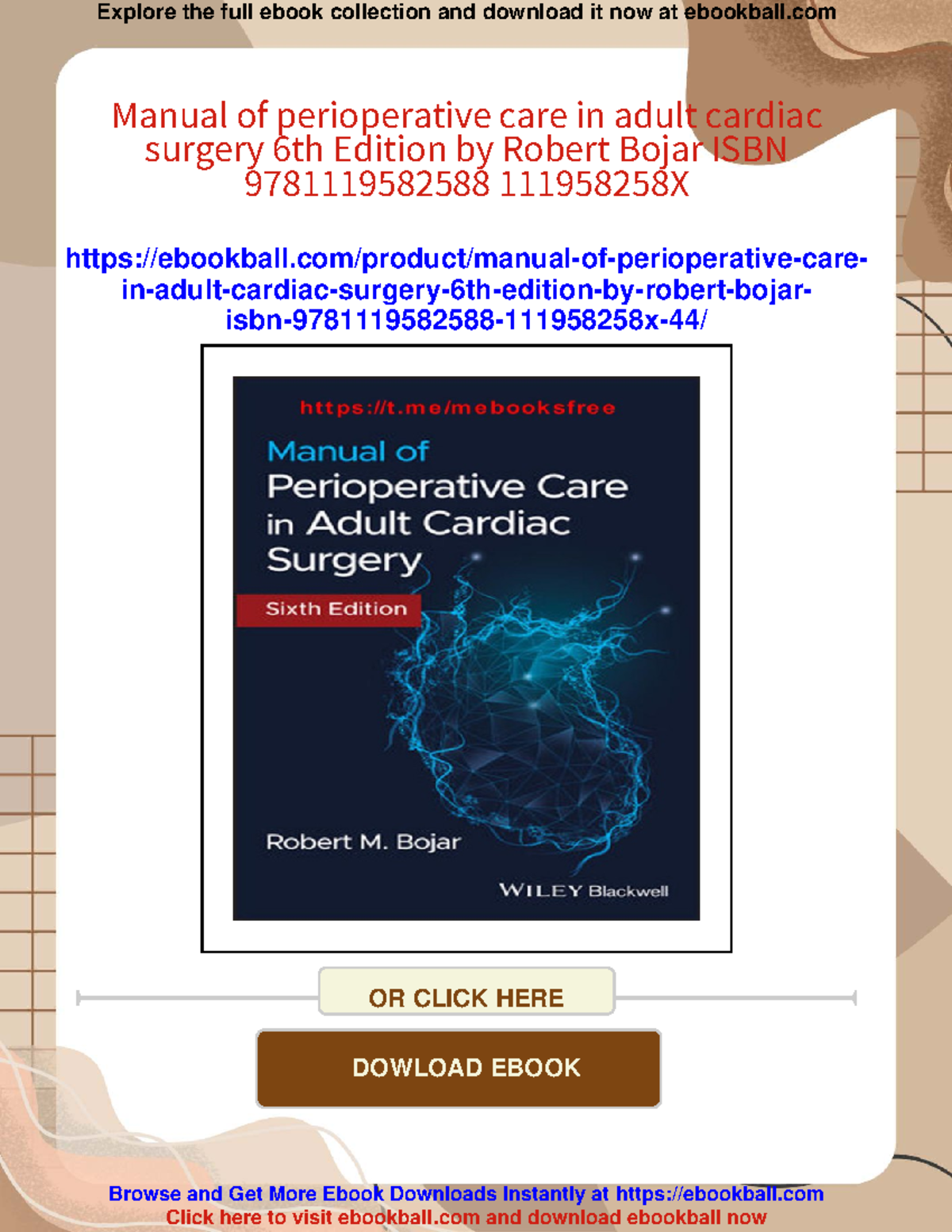 Manual of Perioperative Care in Adult Cardiac Surgery, 6th Ed. by Bojar ...