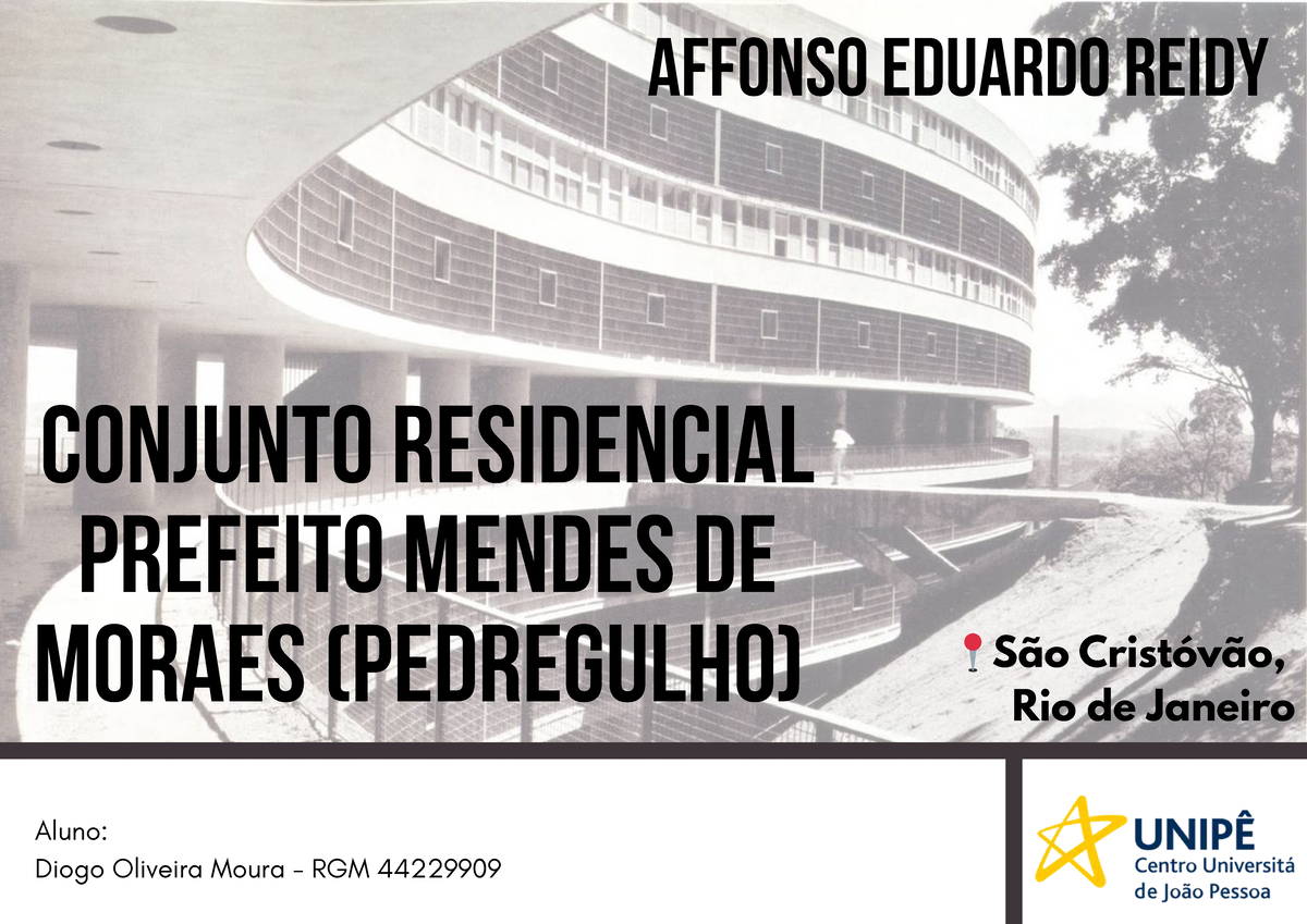 Análise do Conjunto Residencial Prefeito Mendes de Moraes (PEDREGULHO ...