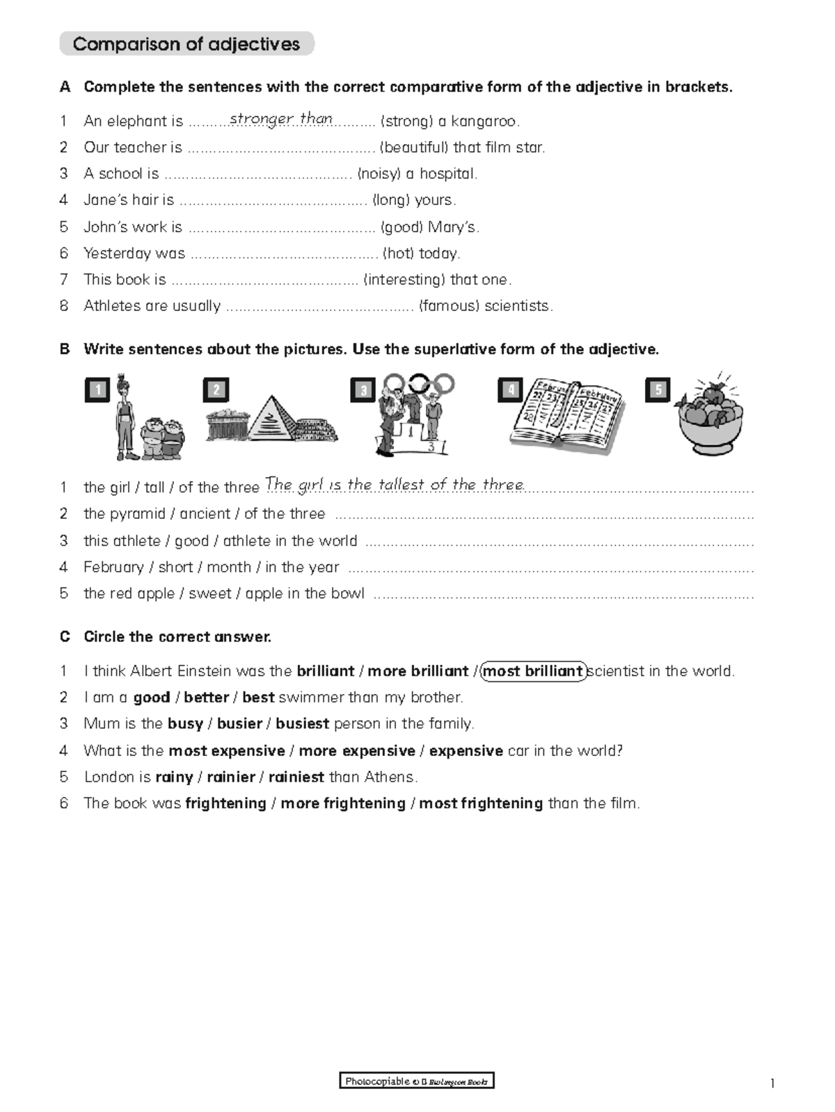 Grammar Comparison of Adjectives 1 - 18823 Worksheet - Studocu