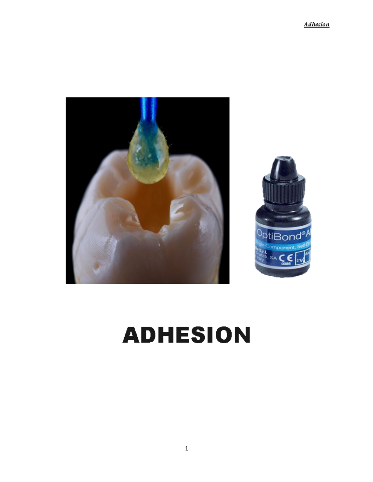 Adhesion - lecture notes on dental adhesive systems and bonding ...