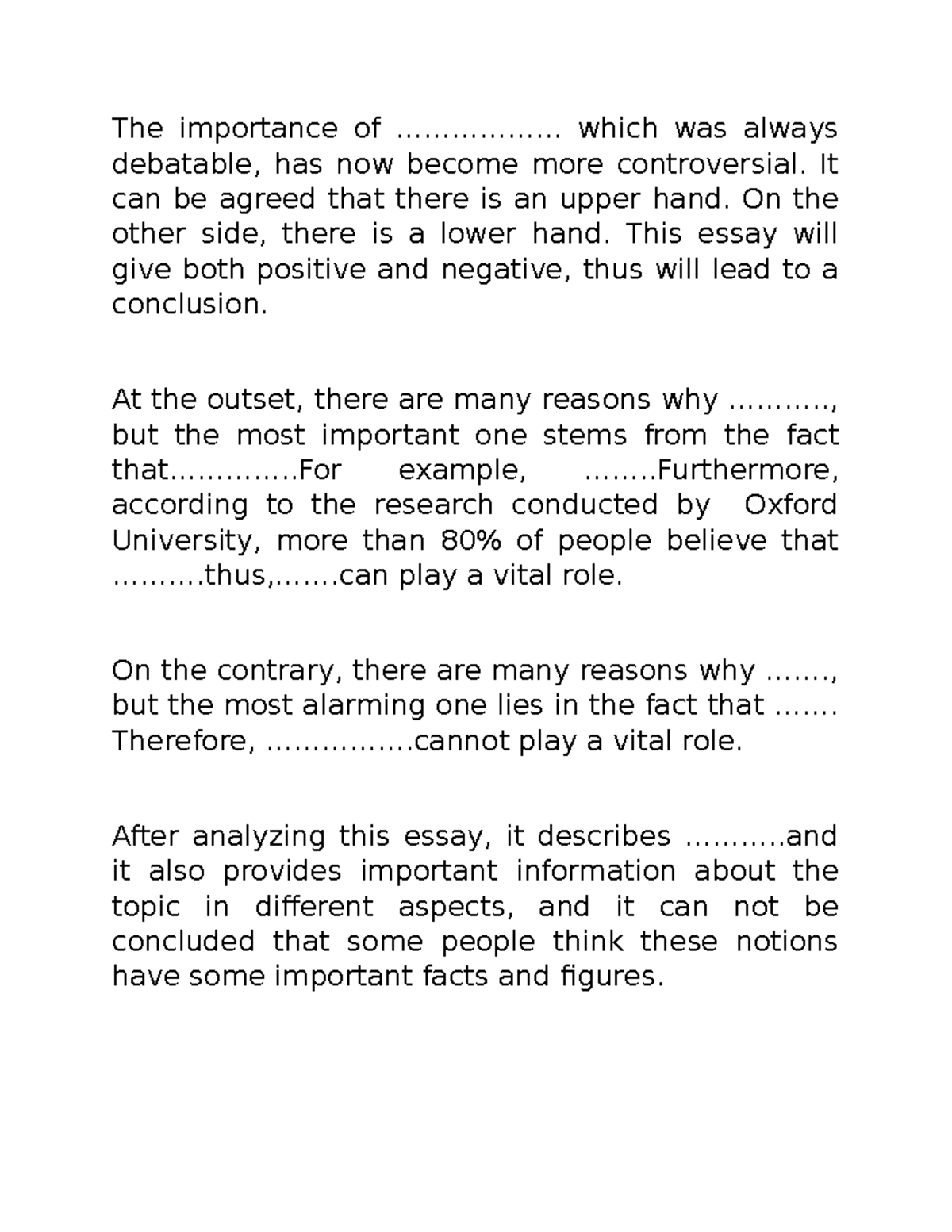 PTE Essay: Analyzing Controversial Perspectives on Key Issues - Studocu