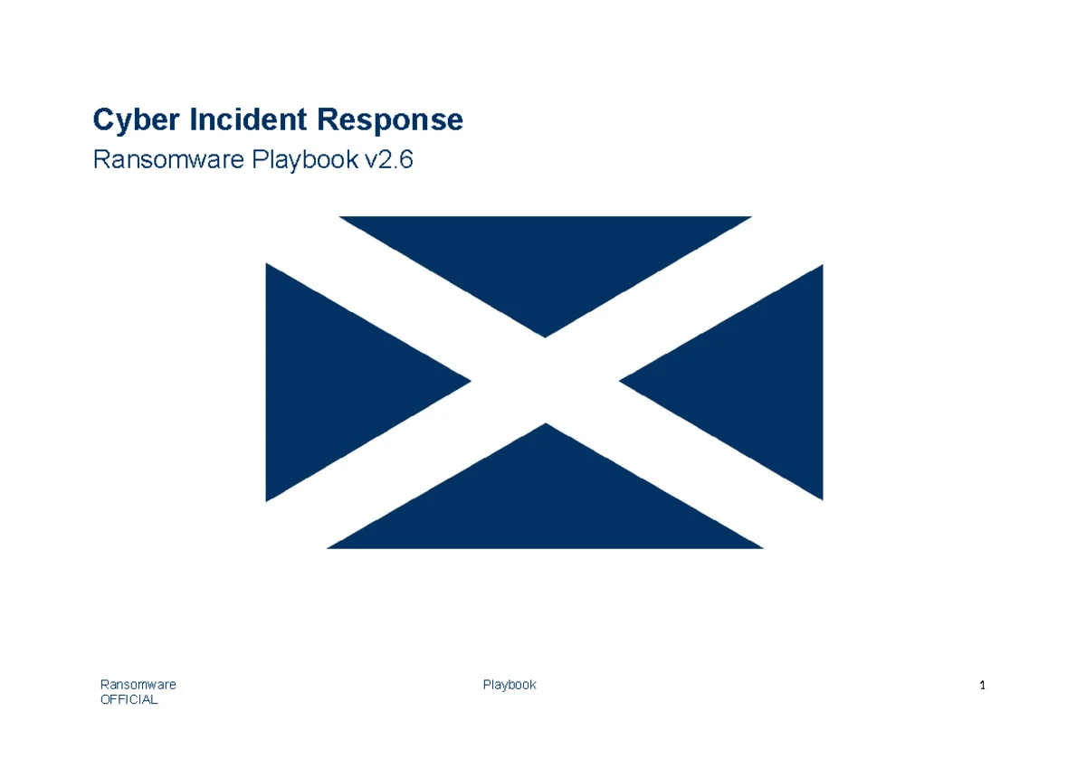 Cyber Incident Response Toolkit: DoS Playbook v2.6 Official Guide - Studocu