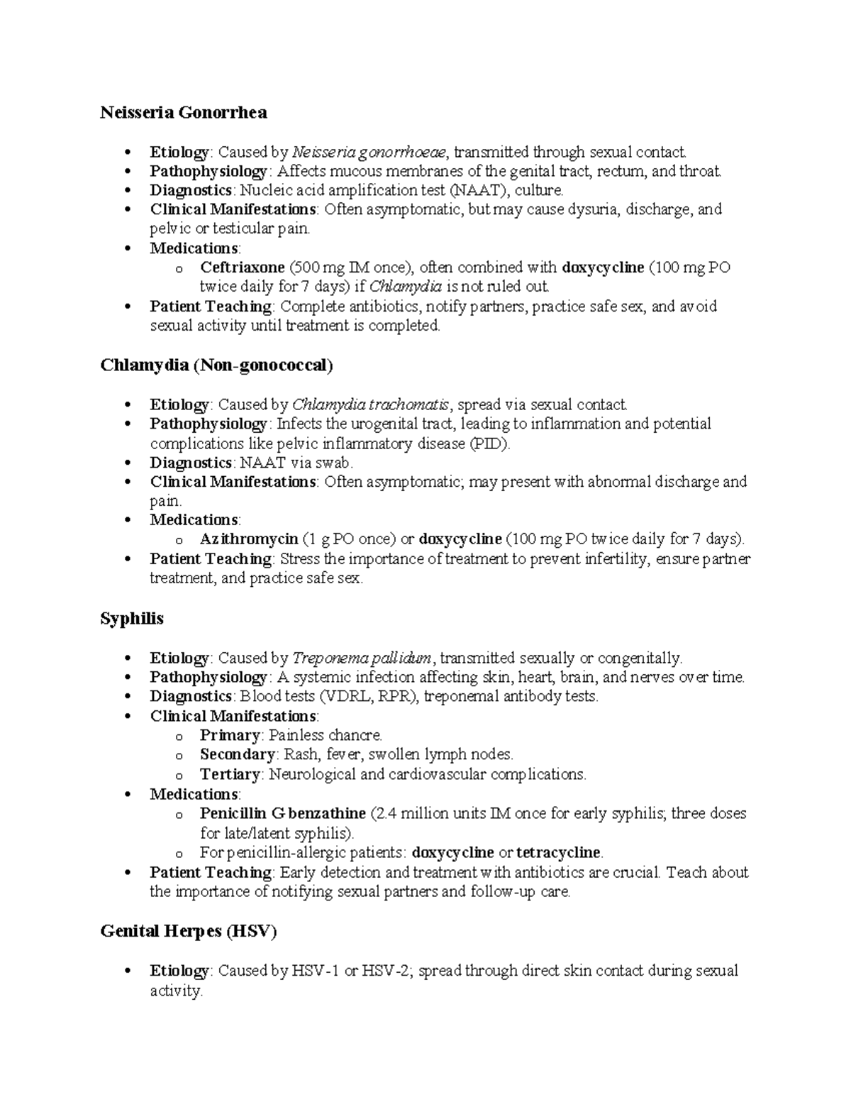 Patho 1 Exam 4 Review: Key Notes on Infectious Diseases and Disorders ...