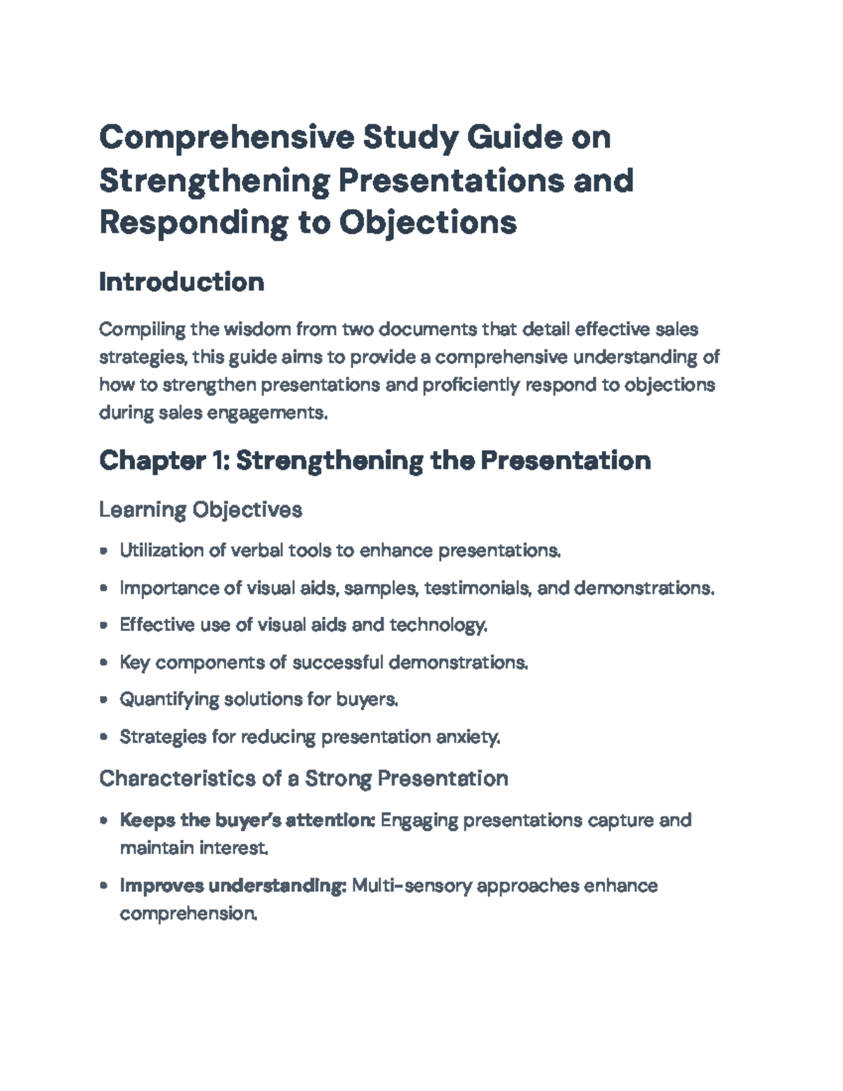 Comprehensive Guide on Strengthening Presentations & Objections ...