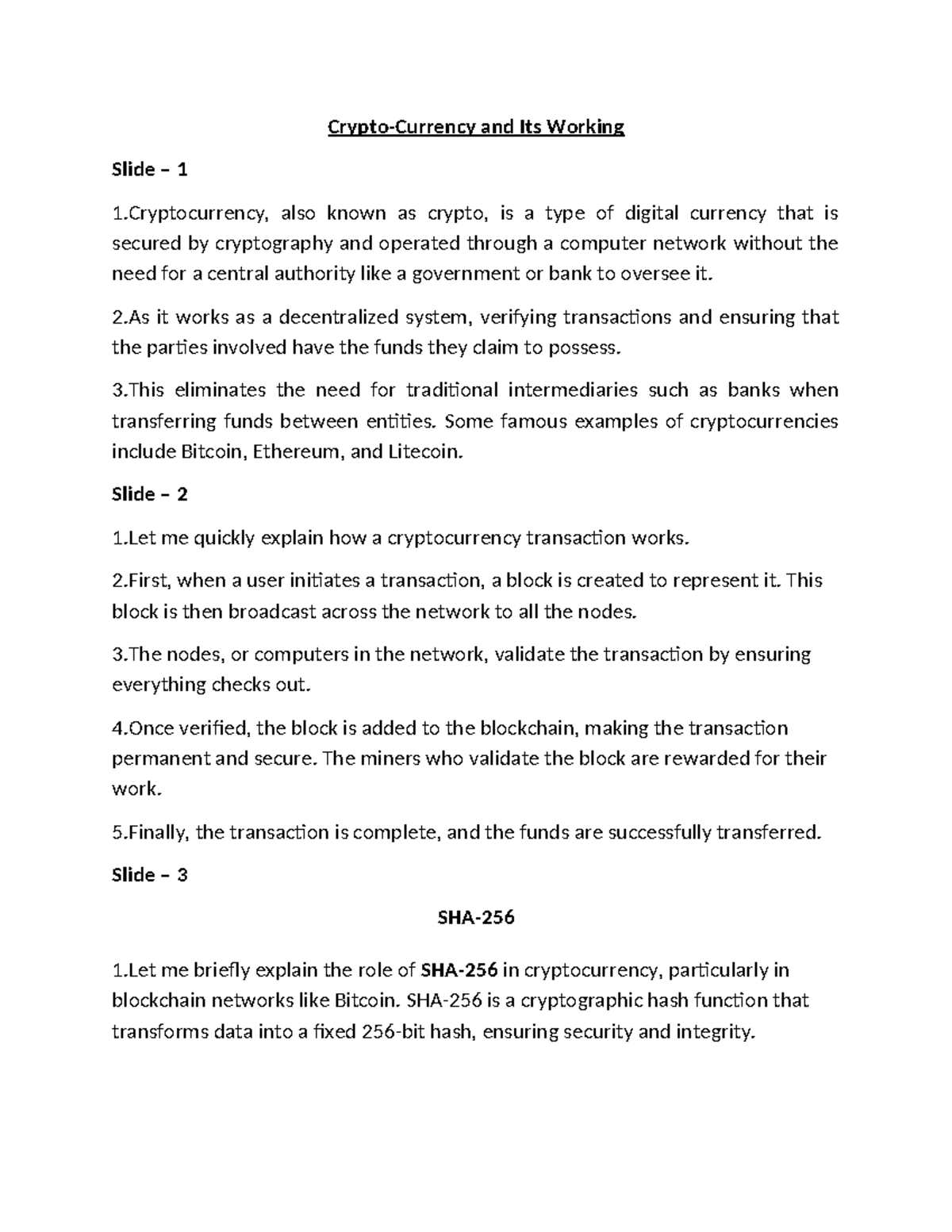 Crypto-Currency: Understanding Its Principles and Functionality - Studocu