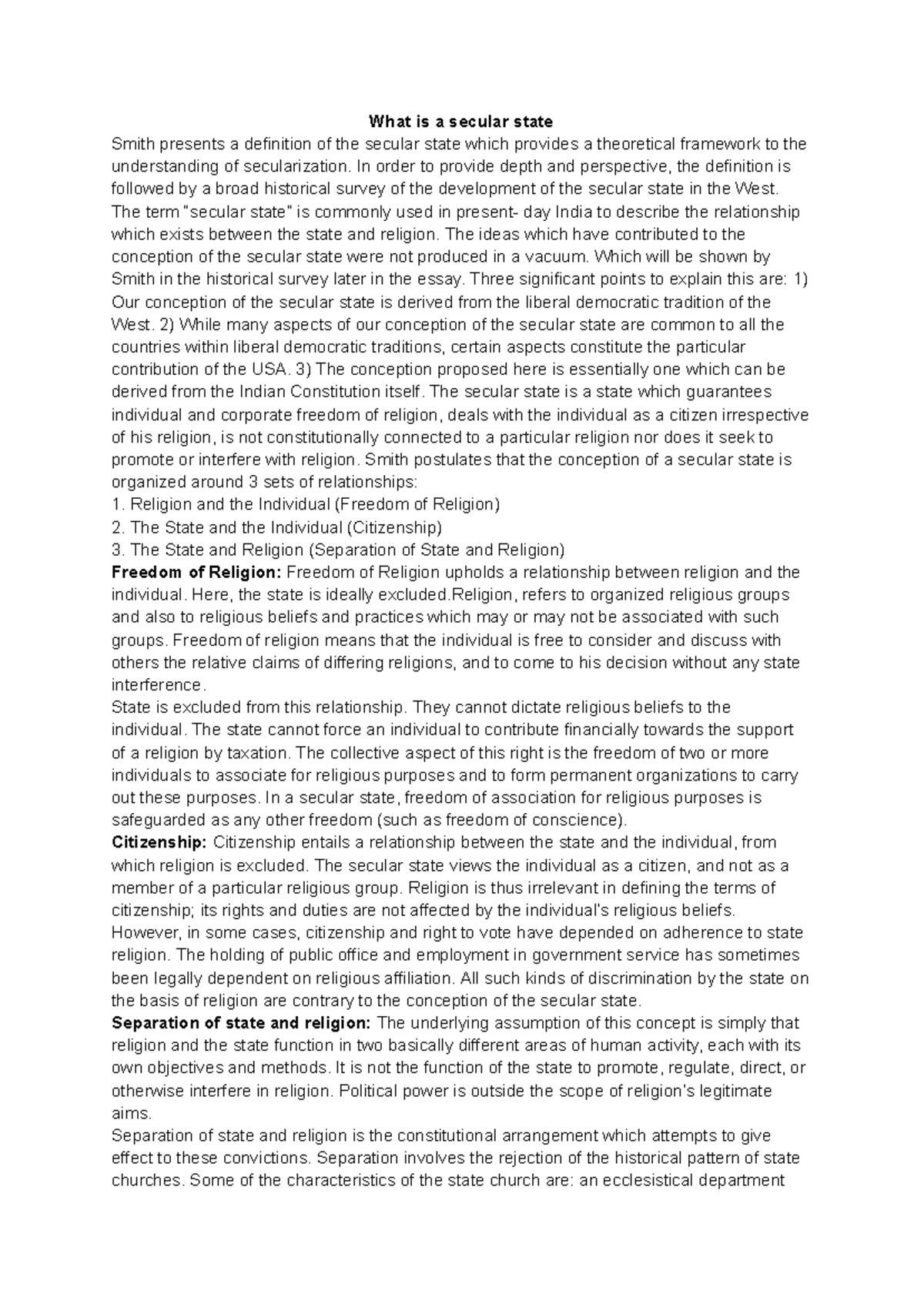 What is a secular state - answer - What is a secular state Smith ...