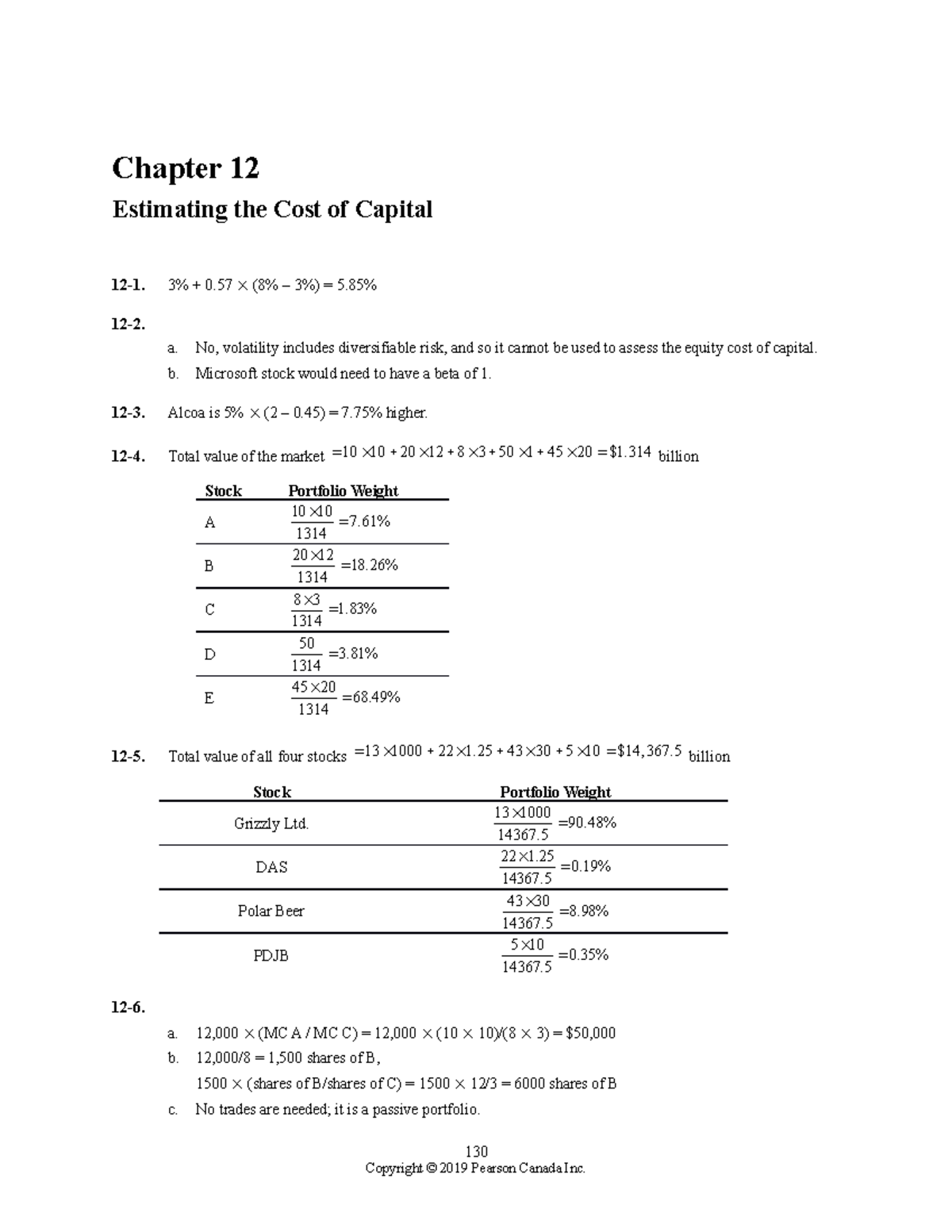 CH12 Berk 4CE ISM - ch 12 solutions - Chapter 12 Estimating the Cost of ...