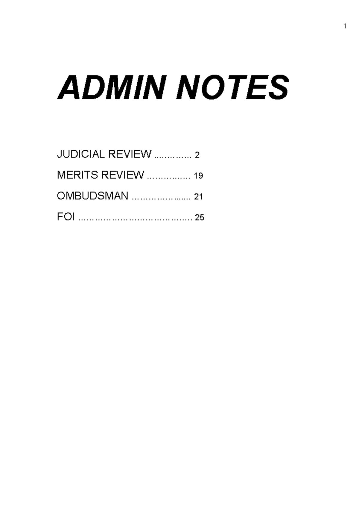 Admin Notes 2024: Key Concepts in Judicial Review and Appeals - Studocu