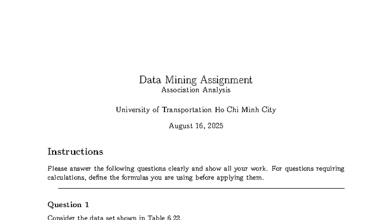 Data Mining 12 - Assignment on Association Analysis and Apriori ...